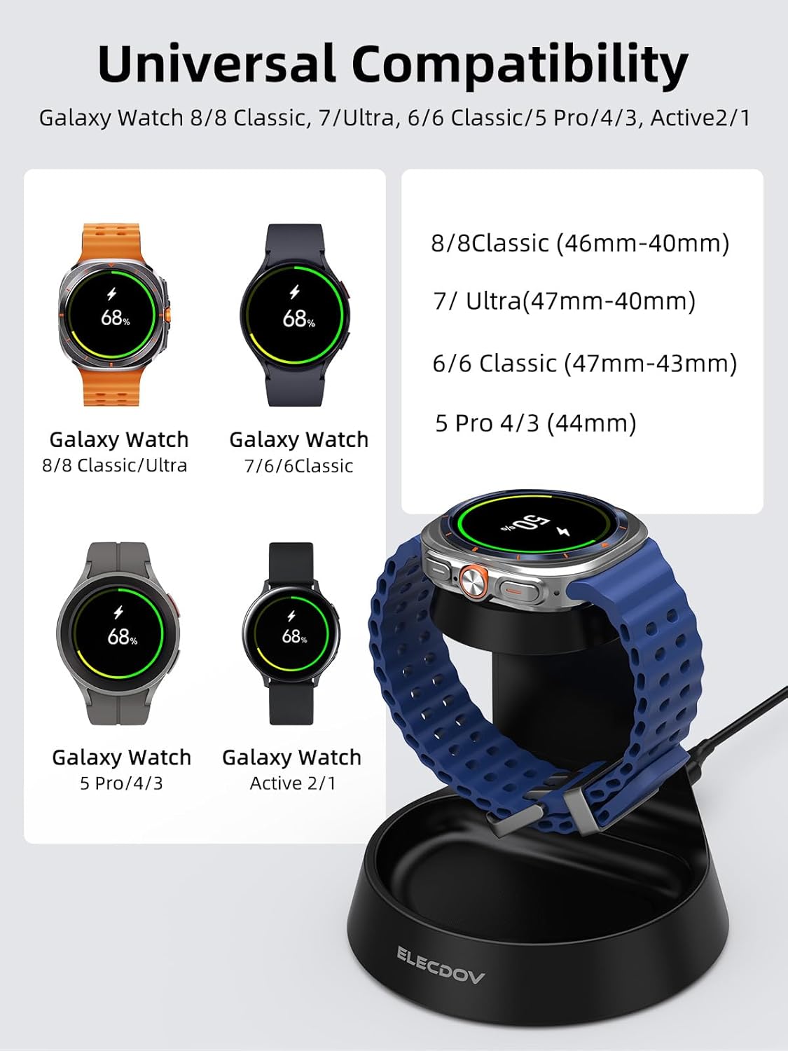 Thumbnail 6 de Watch Charger for Samsung Galaxy Watch: All-in-One Dock with Jewelry Tray