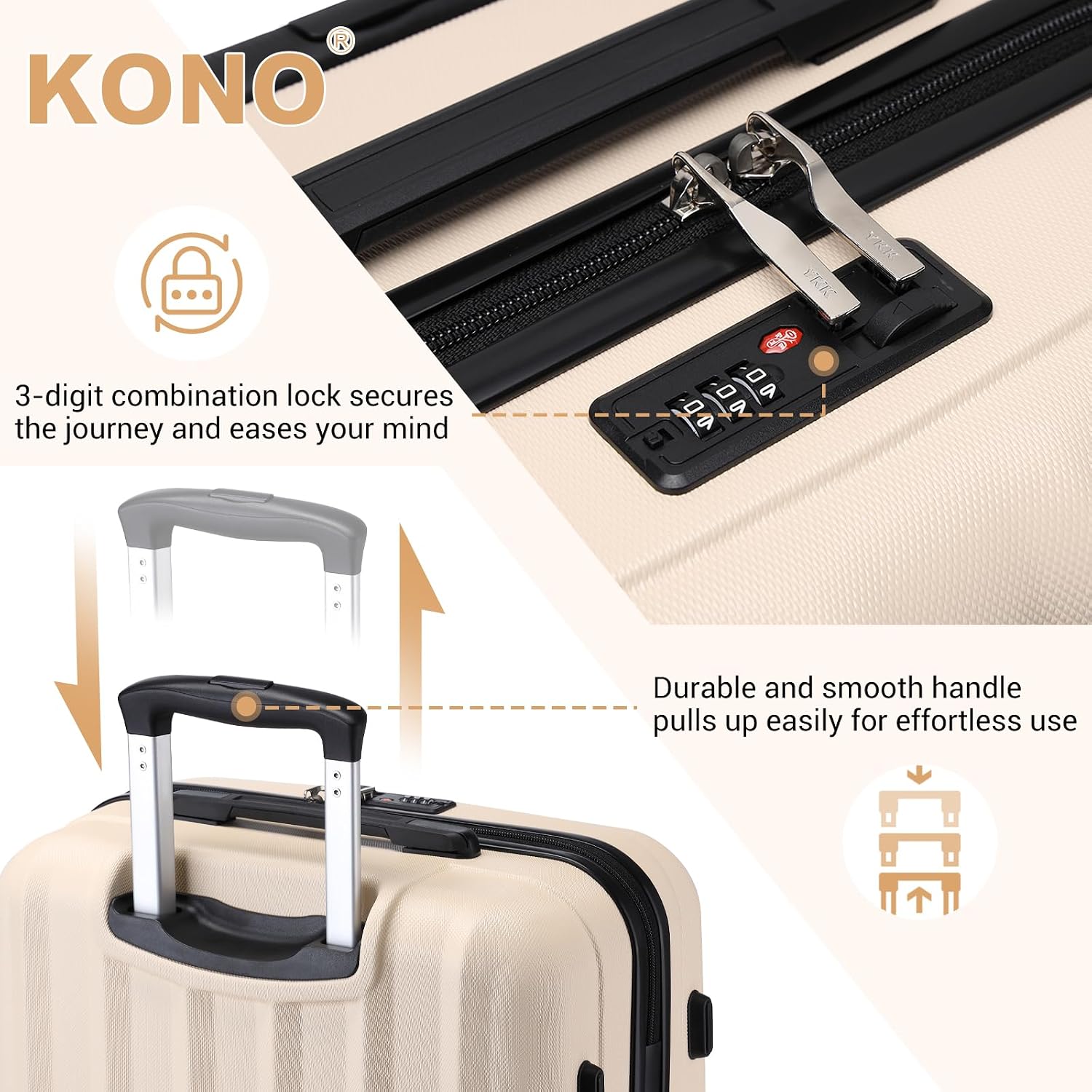Thumbnail 4 de Kono ABS+PC 24in Lightweight Trolley Case