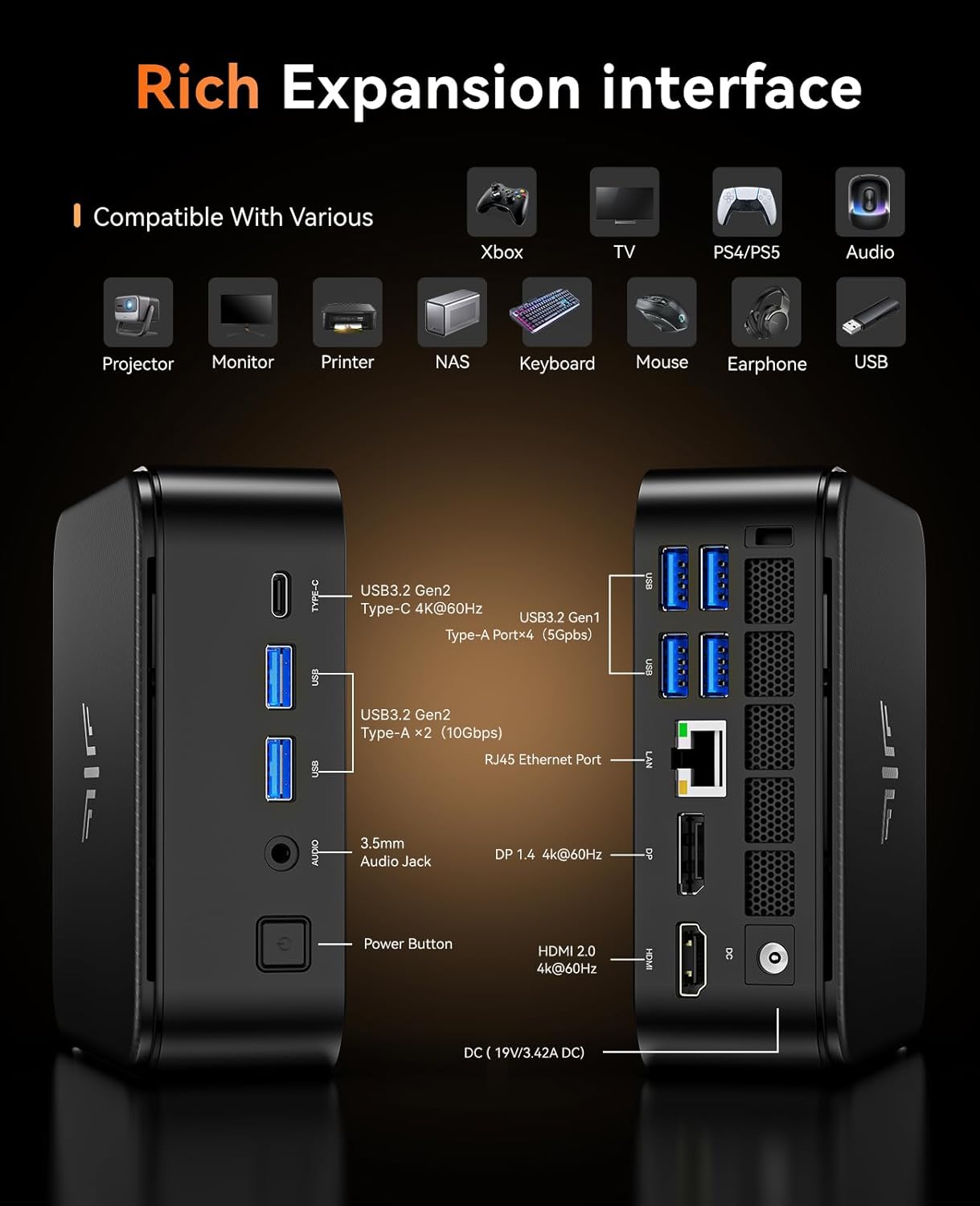 Thumbnail 6 de NiPoGi E3B Mini PC – Ryzen 5 7430U, 16 GB RAM, 512 GB SSD, Radeon Vega 7