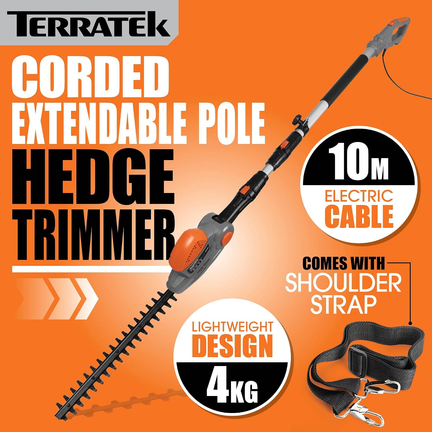 Detalle 2 de Terratek 550W Corded Telescopic Hedge Trimmer