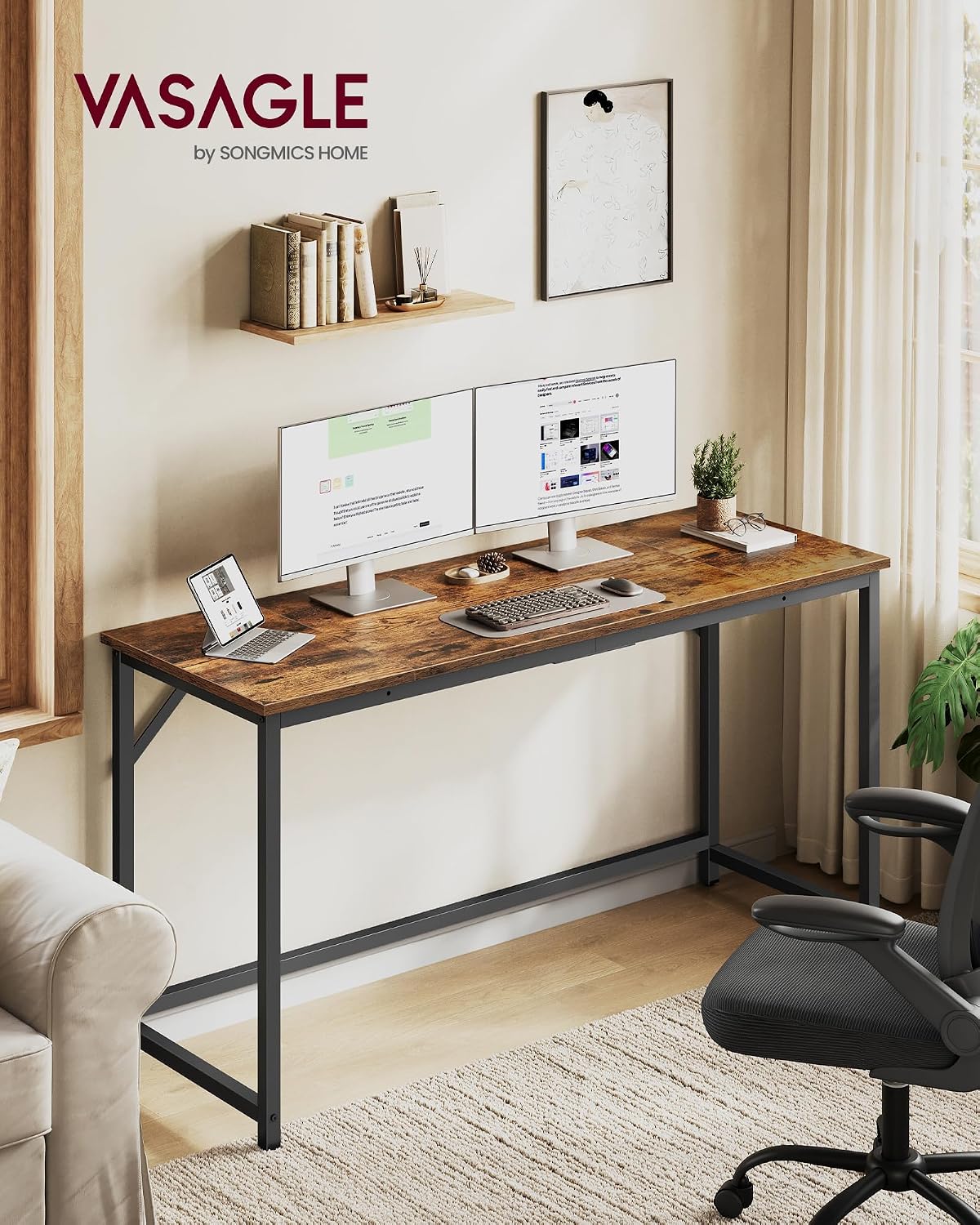 Detalle 2 de VASAGLE Computer Desk 55.1-Inch