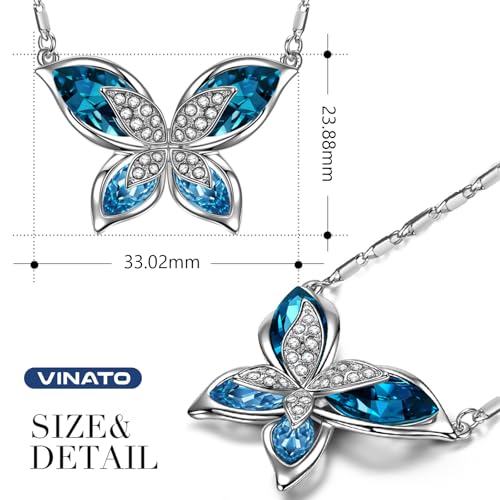 Thumbnail 2 de VINATO Collana donna farfalla cristallo blu