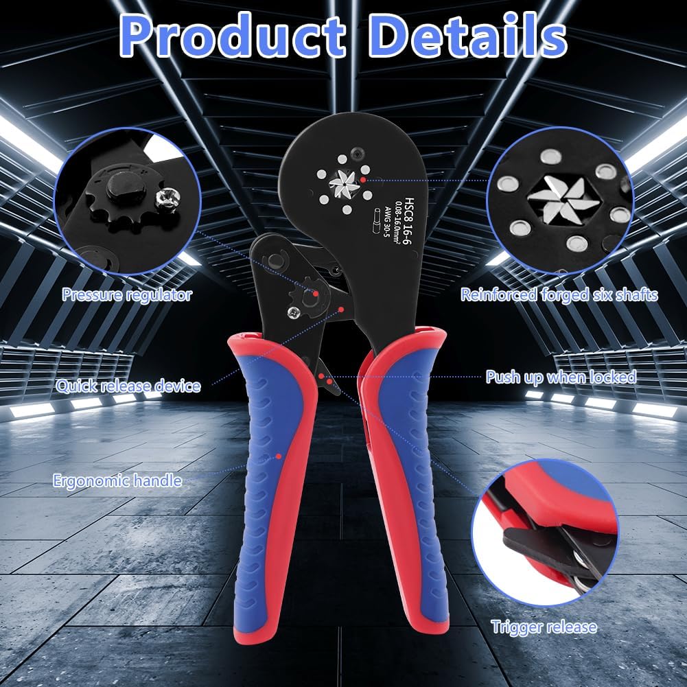 Detalle de AOOWU Pince à sertir 0,08-16mm² – Sertissage précis et auto-ajustable
