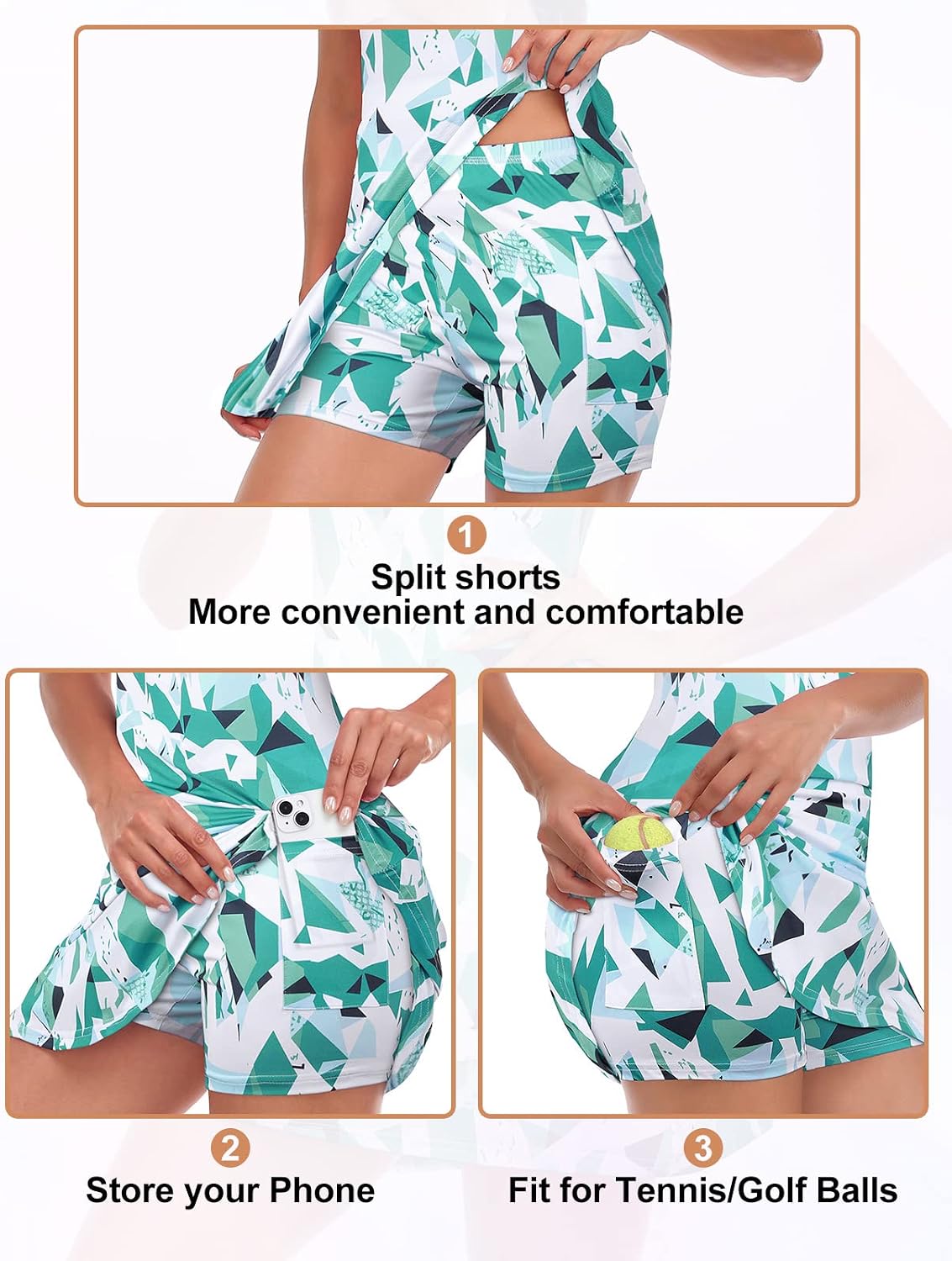 Detalle de Viracy Sleeveless Tennis Dress for Women with Shorts and Pockets