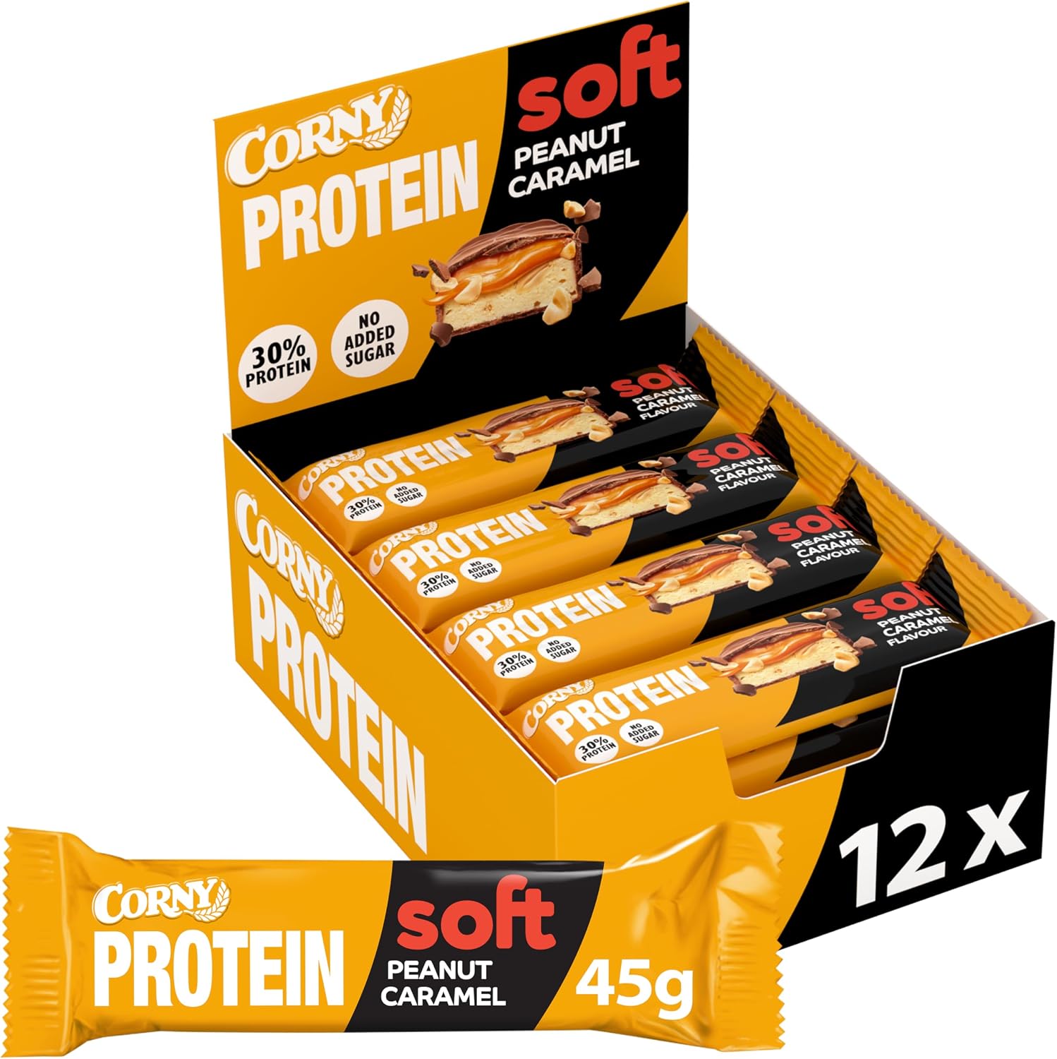 Detalle de Corny Protein 12x45 g 13,5 g proteína por barra 🍫