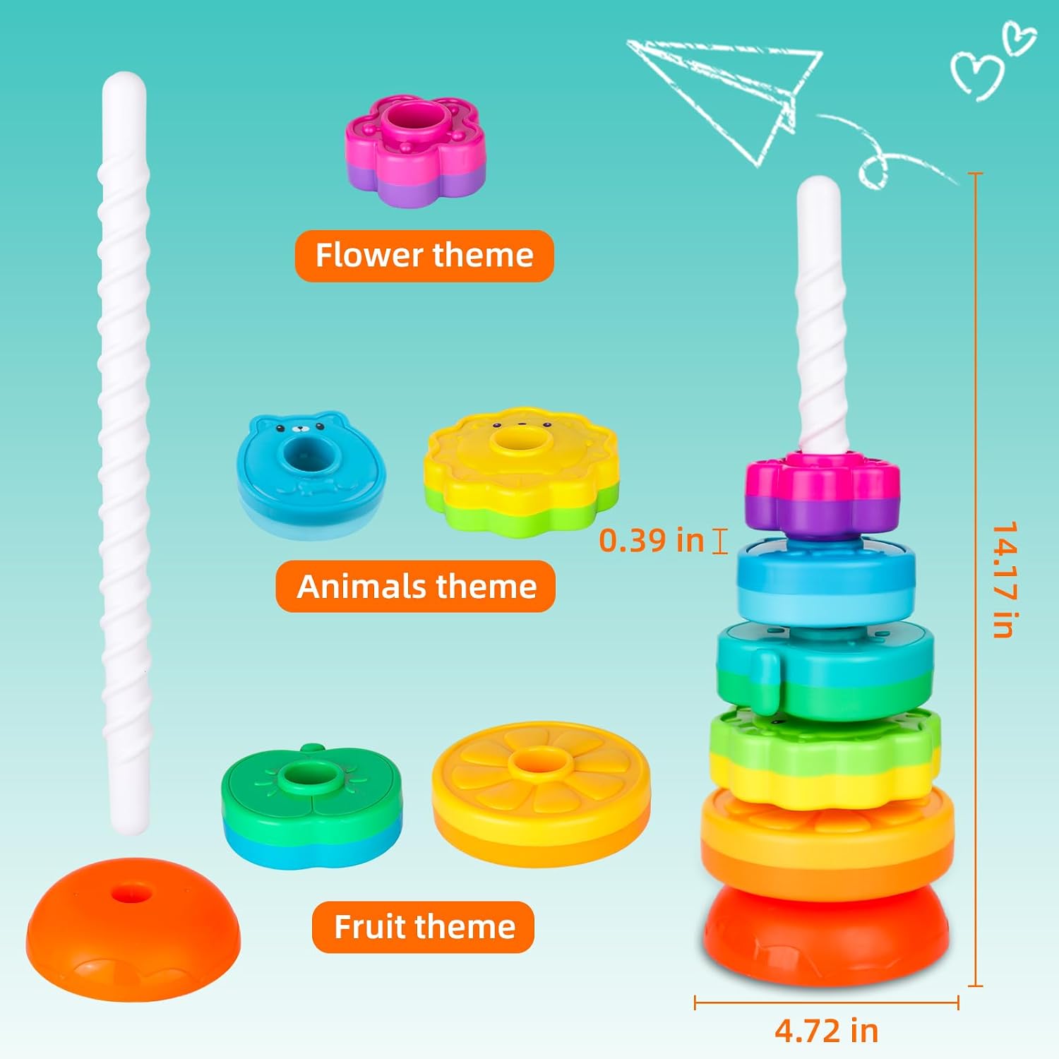 Thumbnail 1 de LBAIBB Spin Stack Toys for Kids Rainbow ABS Stack Toy