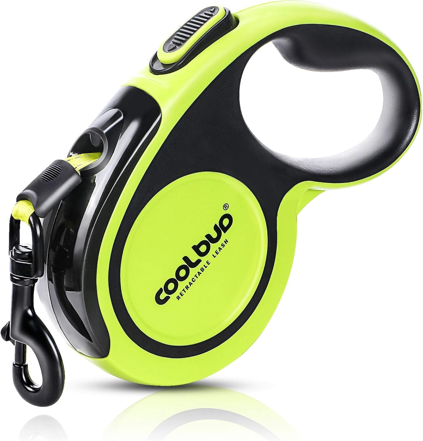 Detalle de Hurluksi Retractable Dog Lead 5m / 16ft Extendable (Up to 50kg) with Anti-Slip Handle and Quick Brake (Green)