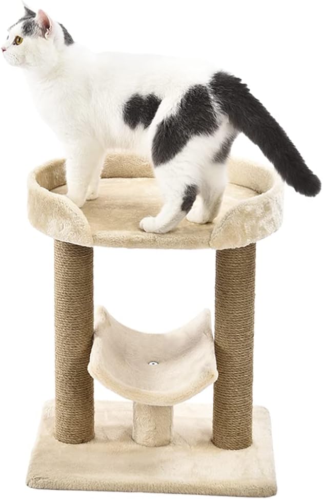 Detalle de Amazon Basics albero per gatti con piattaforma tiragraffi – beige, misure regolari