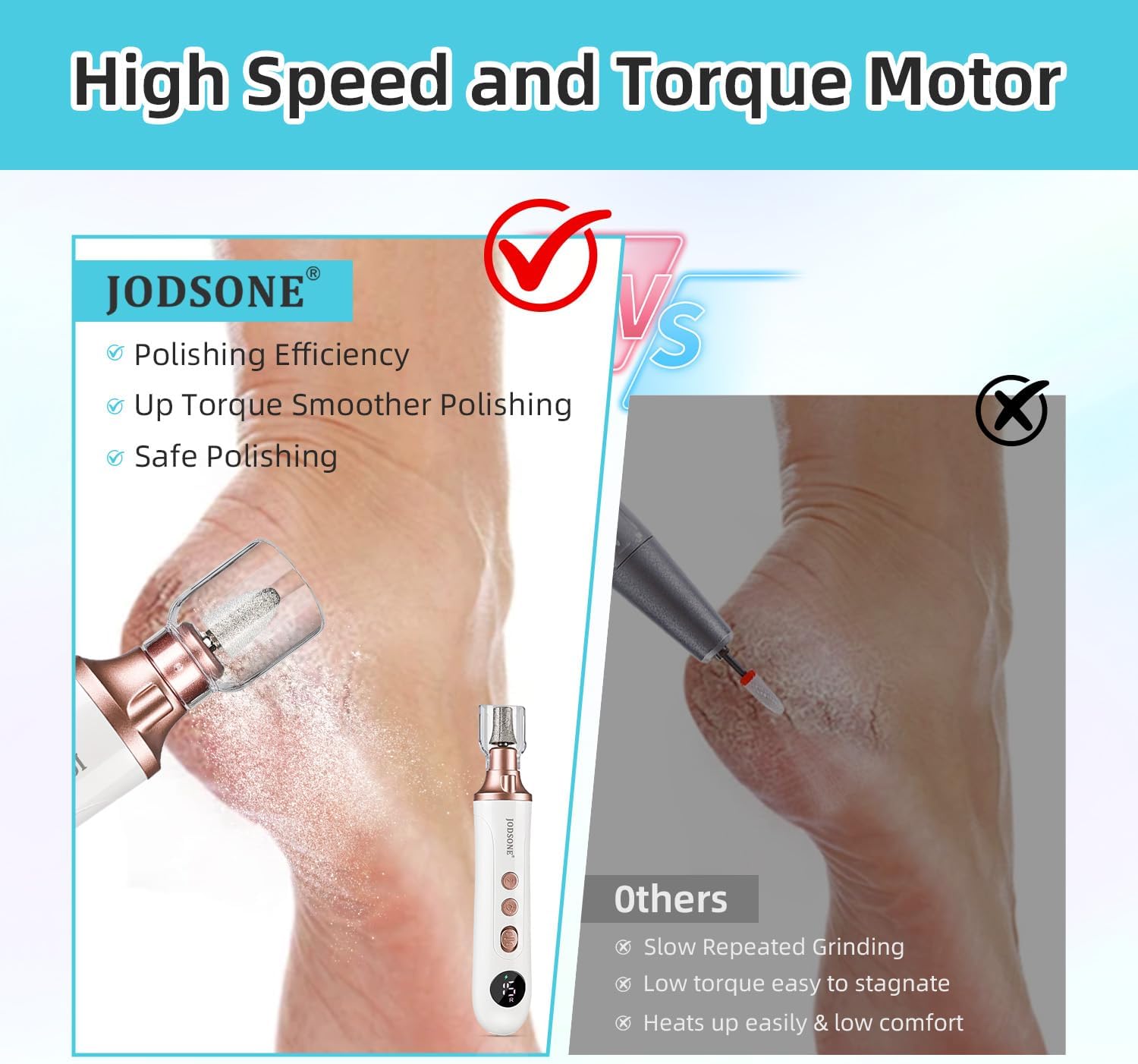 Thumbnail 1 de JODSONE Lima Elettrica per Piedi 2 in 1, senza fili, 15 velocità fino a 4500RPM