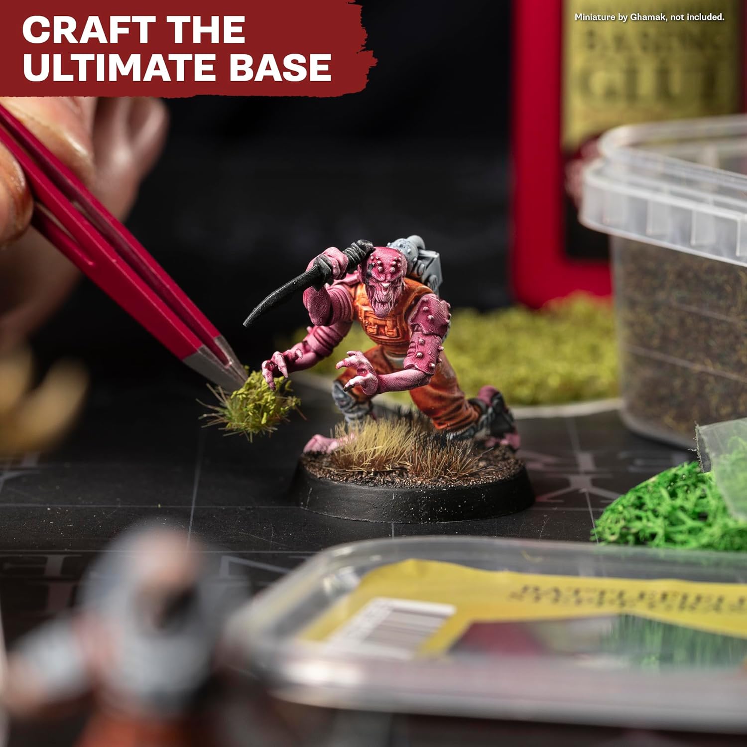 Detalle 1 de The Army Painter Battlefields ベースセット|コルク岩・砂・雪・草房・接着剤付き