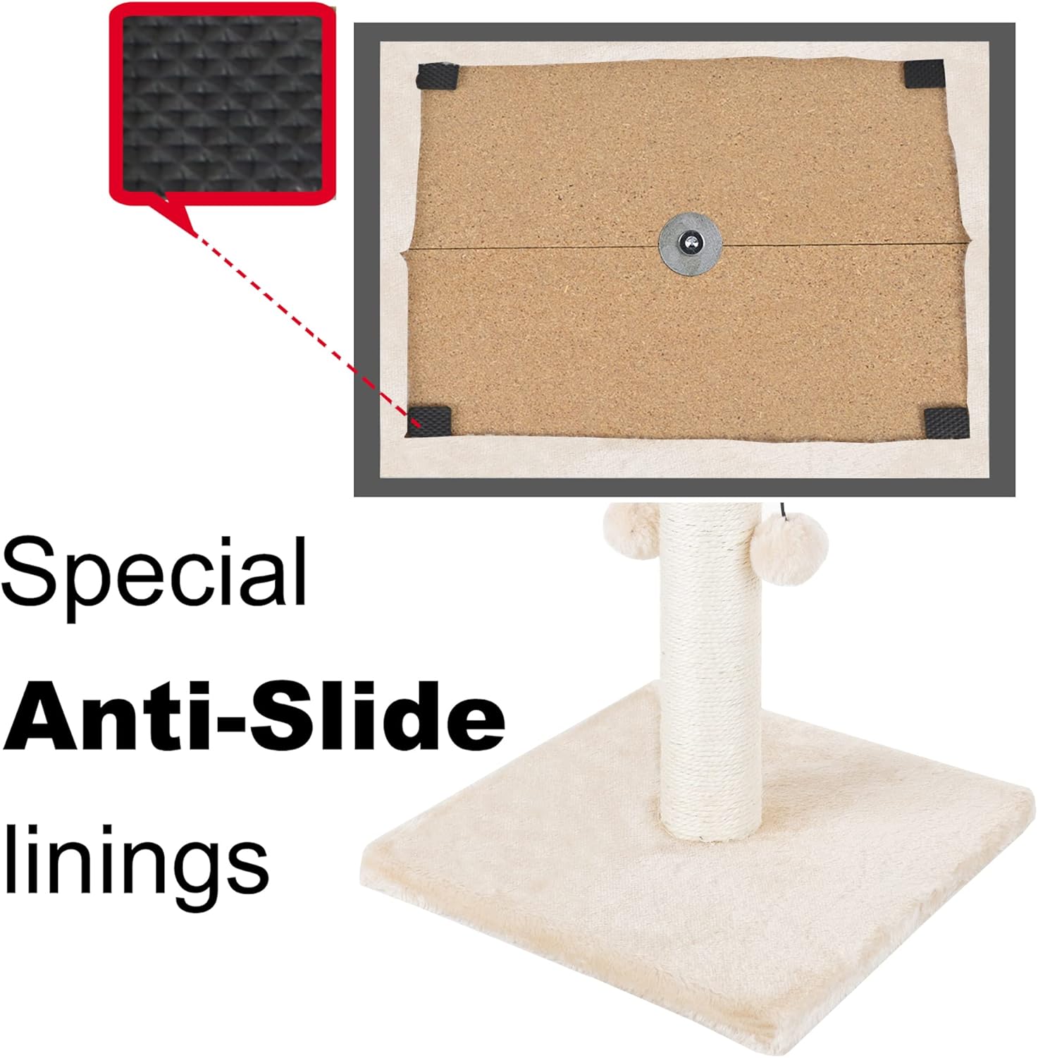 Thumbnail 5 de Dimaka 74 cm Cat Scratching Post with Natural Sisal Rope and 4 Teasing Toy Balls (Beige)