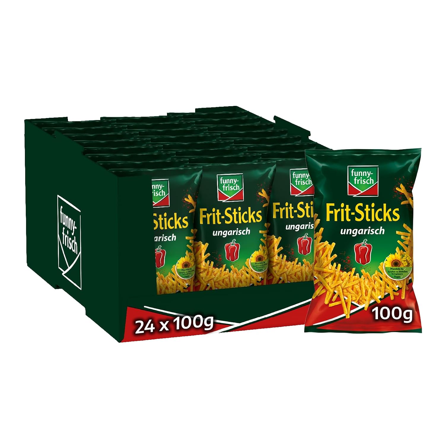 Detalle de funny-frisch Jumpys Paprika 20x75g – milder Paprika-Snack, knusprig und luftig