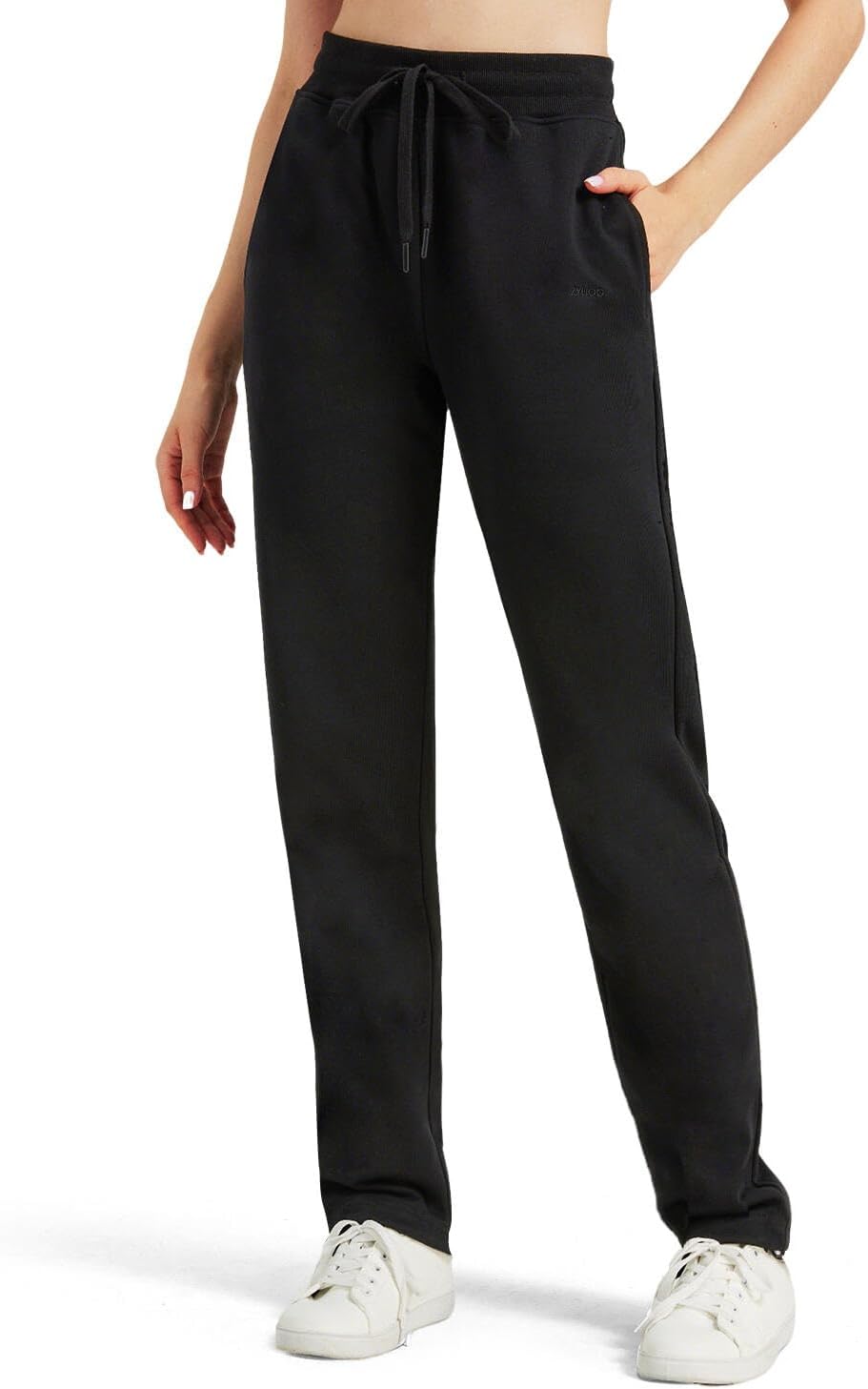 Detalle de Zylioo Damen Jogginghose Extra Lang (Tall) – Sporthose mit geradem Bein und Kordelzug