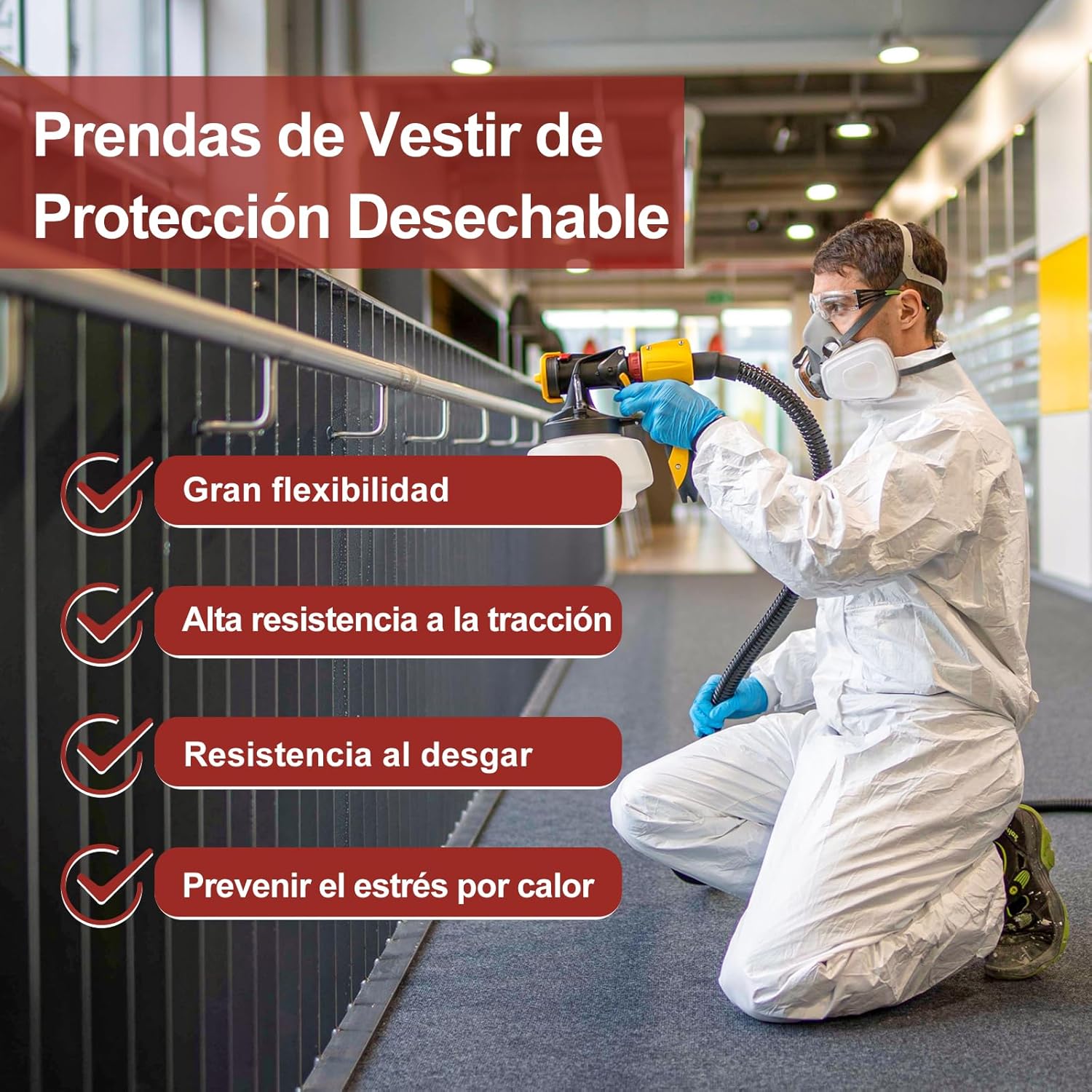 Thumbnail 3 de YIBER Mono Desechable Hazmat Traje Pintor 7 Tallas