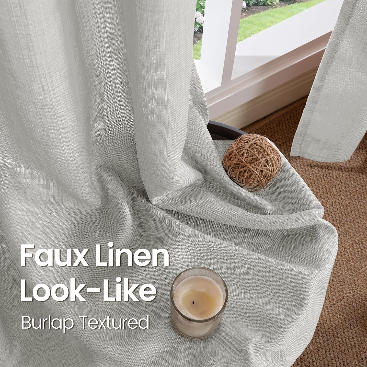 Detalle de BGment Linen Curtains 52 x 95 Inch