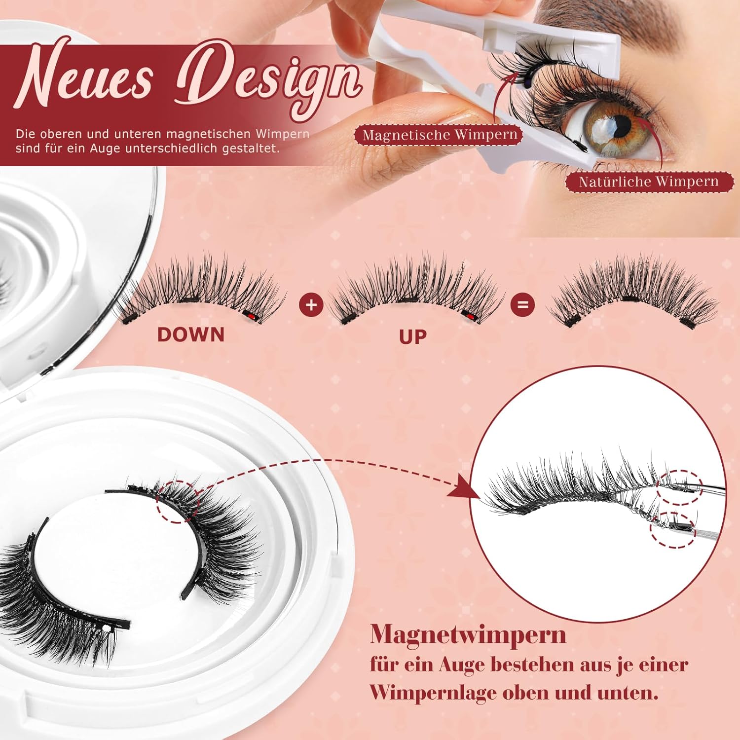 Detalle 2 de Higu clace magnetische Wimpern (magnetisch, ohne Eyeliner/ohne Kleber) mit Applikator – natürlicher Look