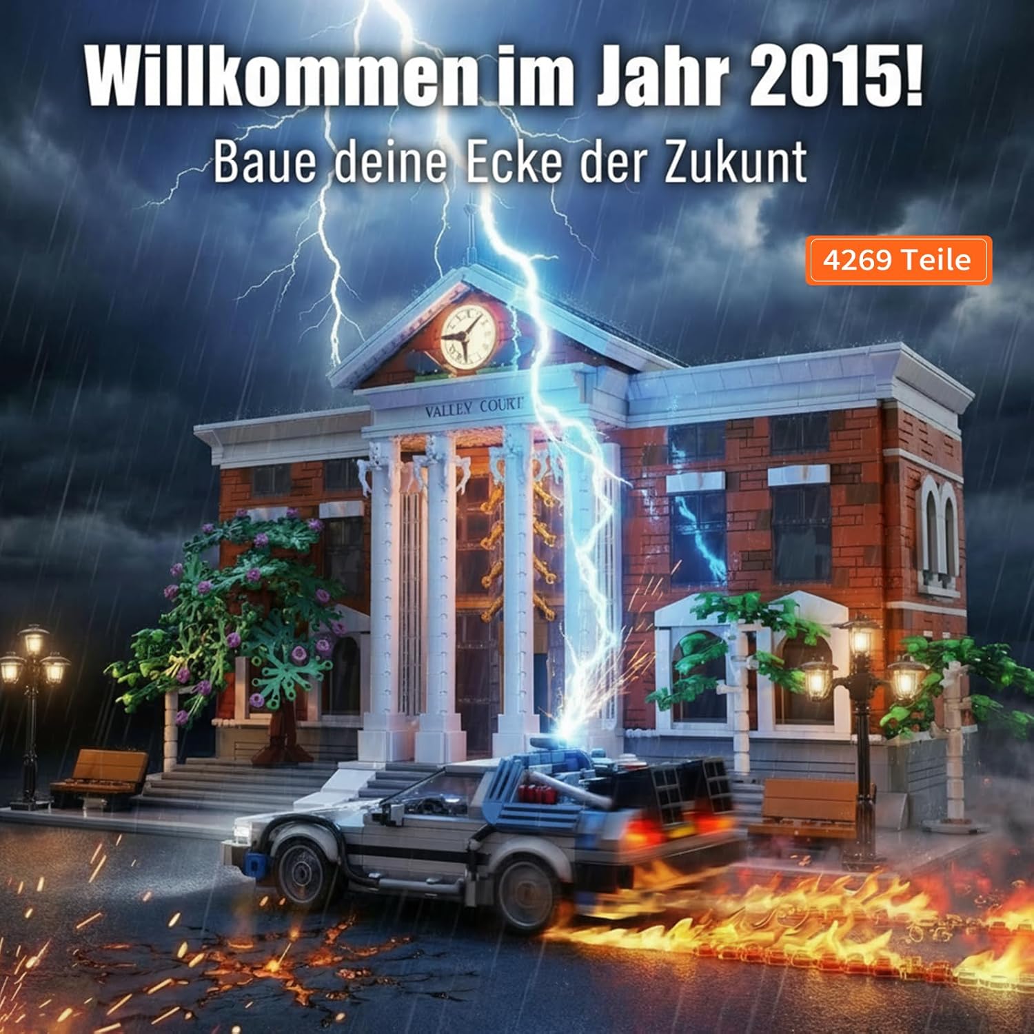 Thumbnail 1 de MikaBrical Clock Tower Courthouse – 4269 Teile mit Flugauto und detailliertem Innenleben