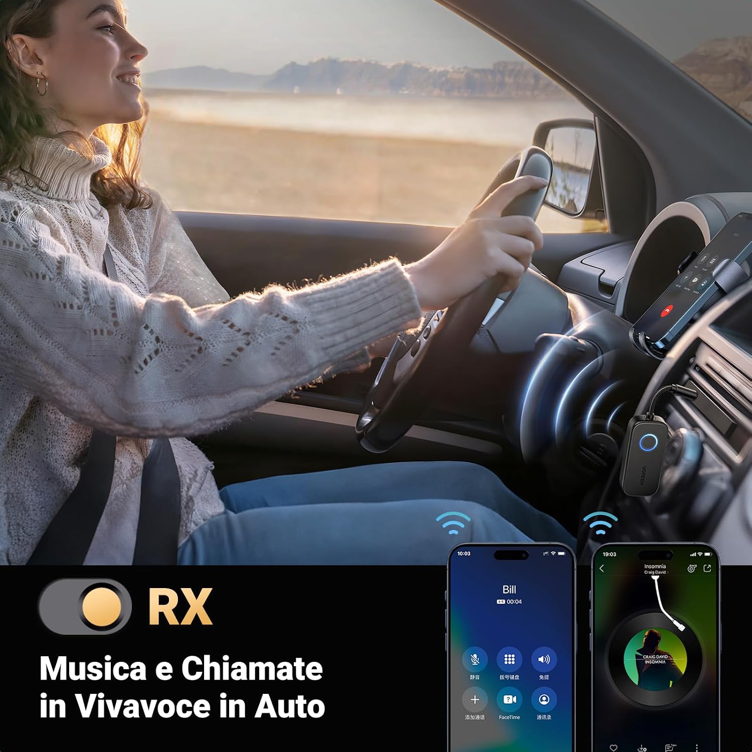 Thumbnail 4 de UGREEN aptX Adattatore Bluetooth Aereo 2 in 1