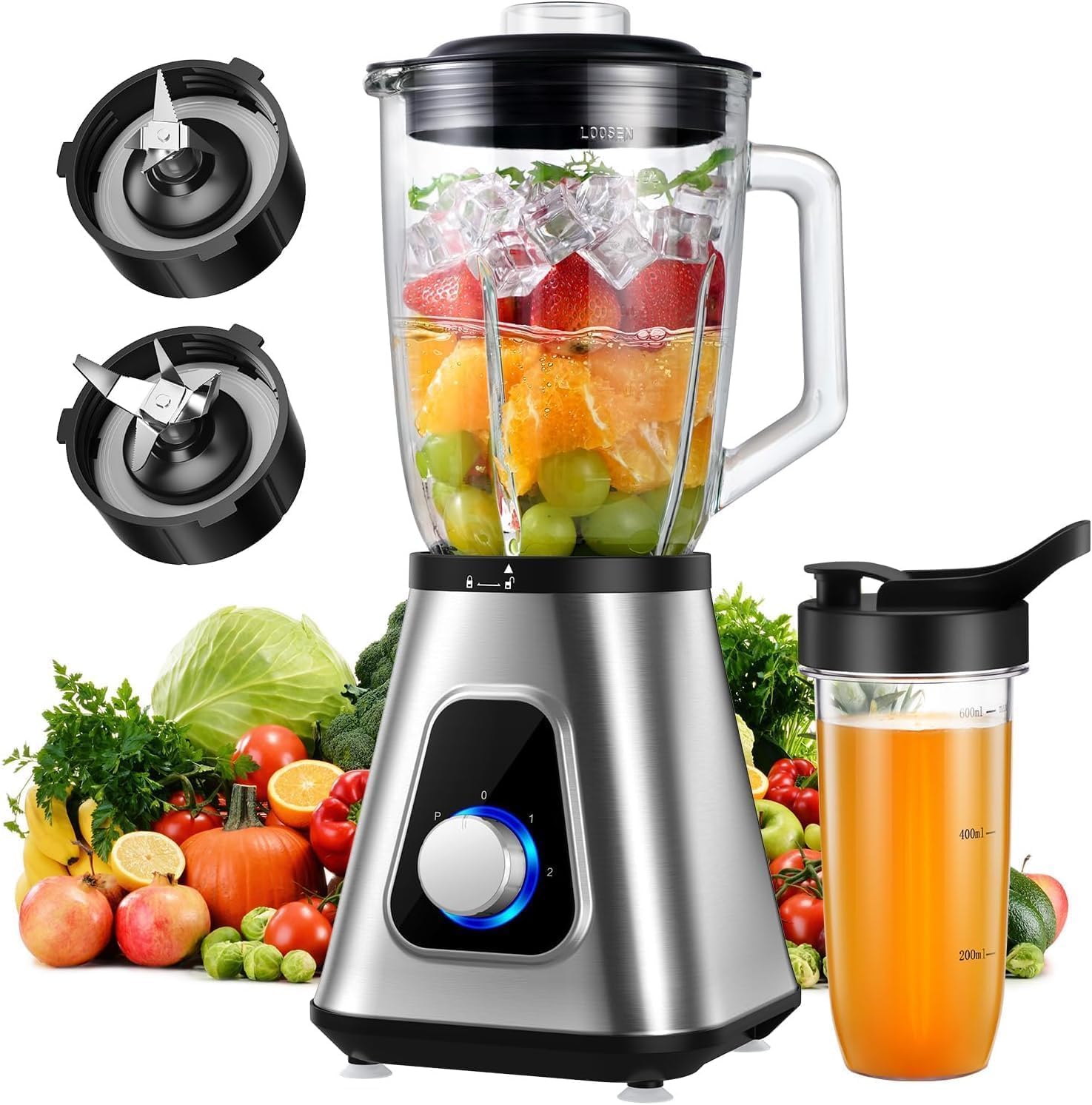 Detalle de GDOR 1200W Smoothie Blender 2-in-1