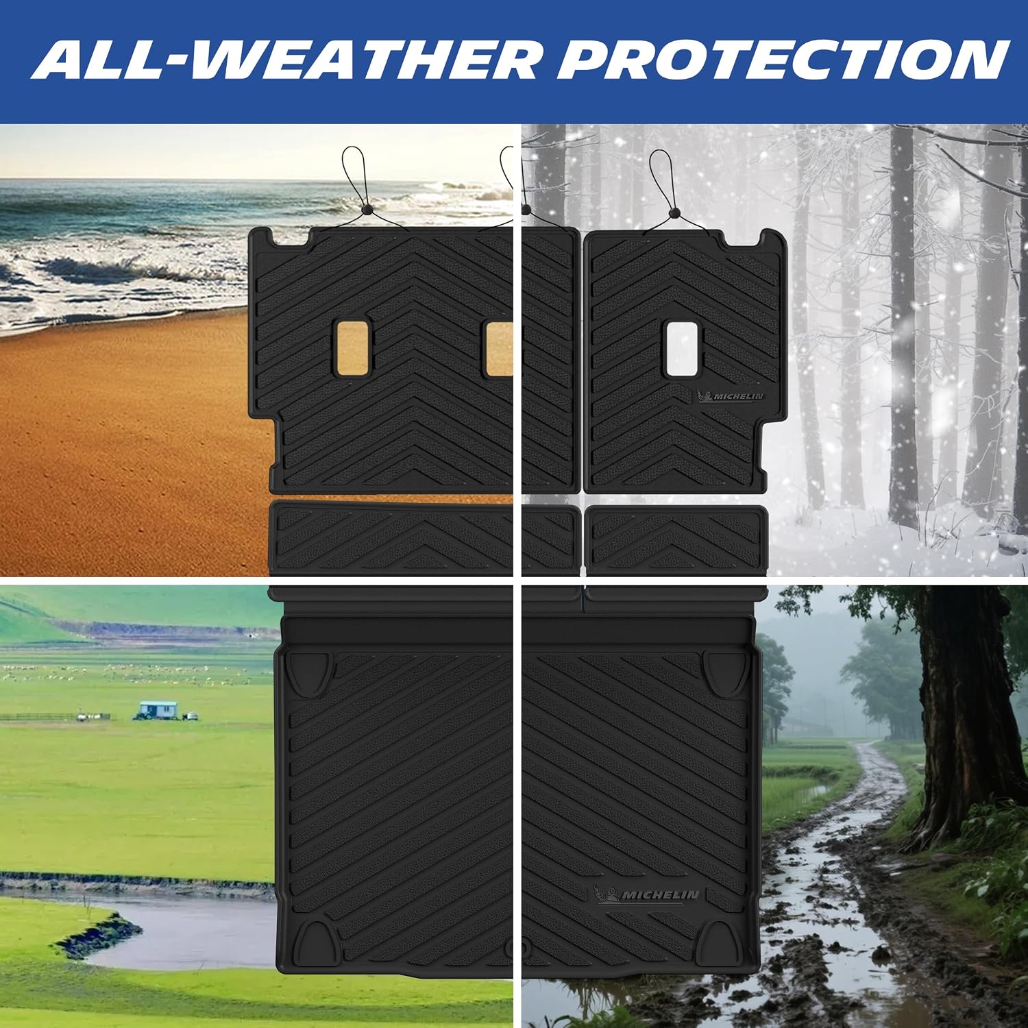 Thumbnail 2 de Michelin All-Weather Vehicle Mats for 2021–2026 Ford Bronco 4-Door (Premier, 3-Piece) - Custom Fit