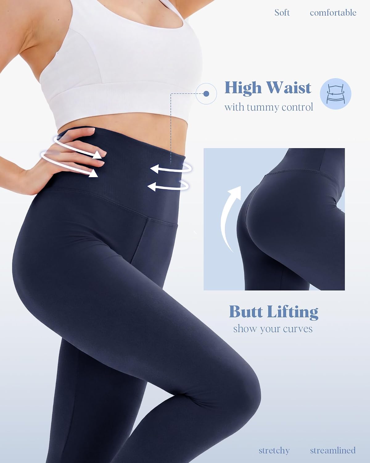 Detalle de NexiEpoch Women's Capri Leggings 4-Pack