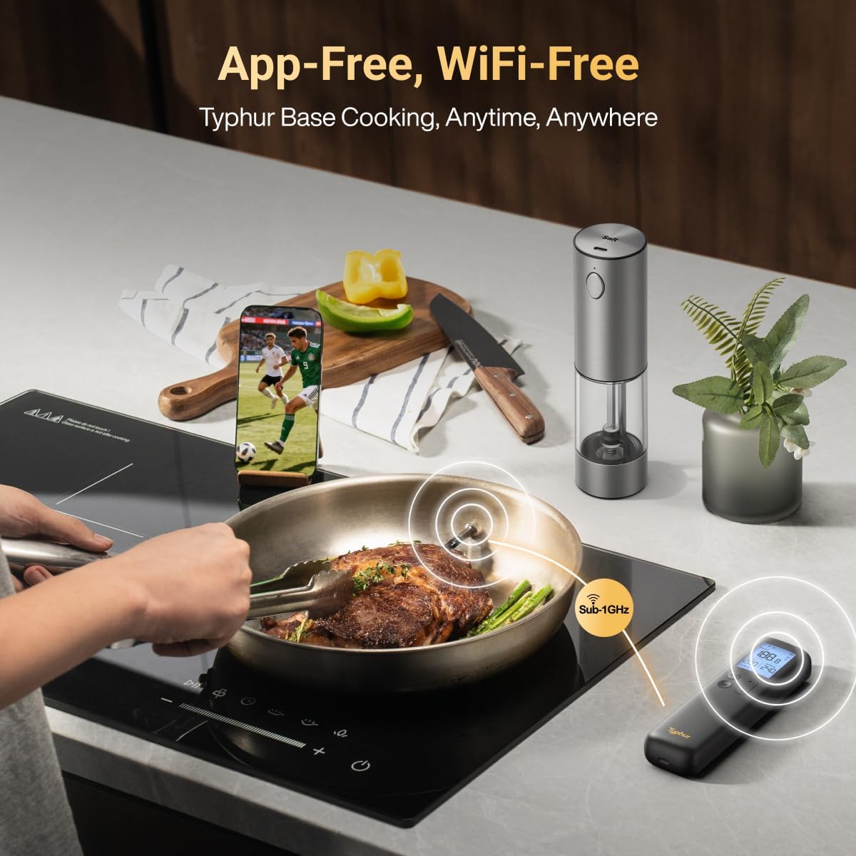 Detalle 2 de Typhur YS-WT10 Sync Gold Gen2 Wireless Meat Thermometer, 6 Sensors & LCD