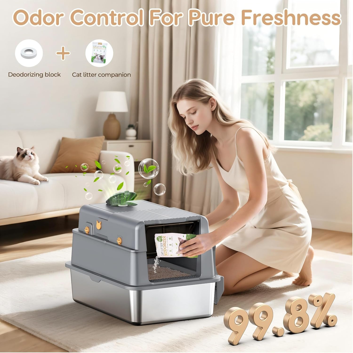 Detalle 2 de PalNests Stainless Steel Cat Litter Tray XXL