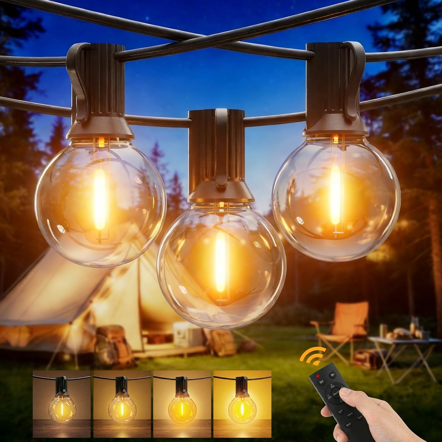 Detalle de Yuusei Catena Luminosa Esterno 24,4M con Telecomando – Luci LED G40 IP45