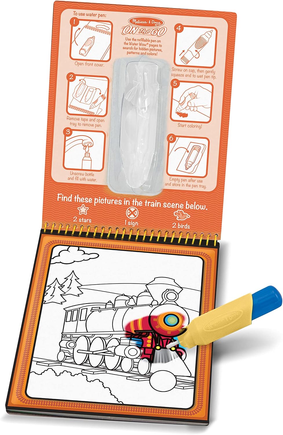 Detalle de Melissa & Doug Water Wow! Libro Magico da Colorare con Pennello ad Acqua – Veicoli