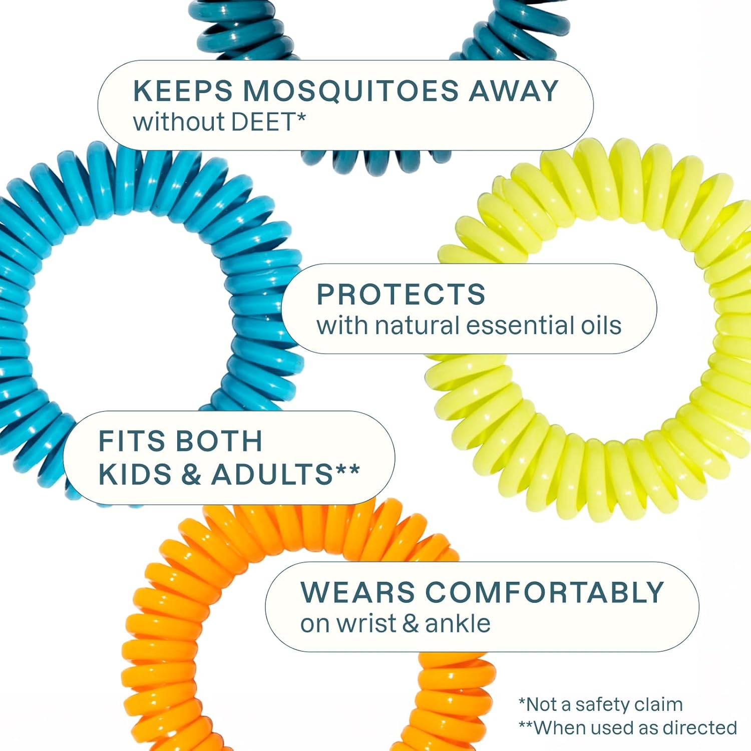 Detalle de Cliganic 10-Pack Mosquito Repellent Bracelets