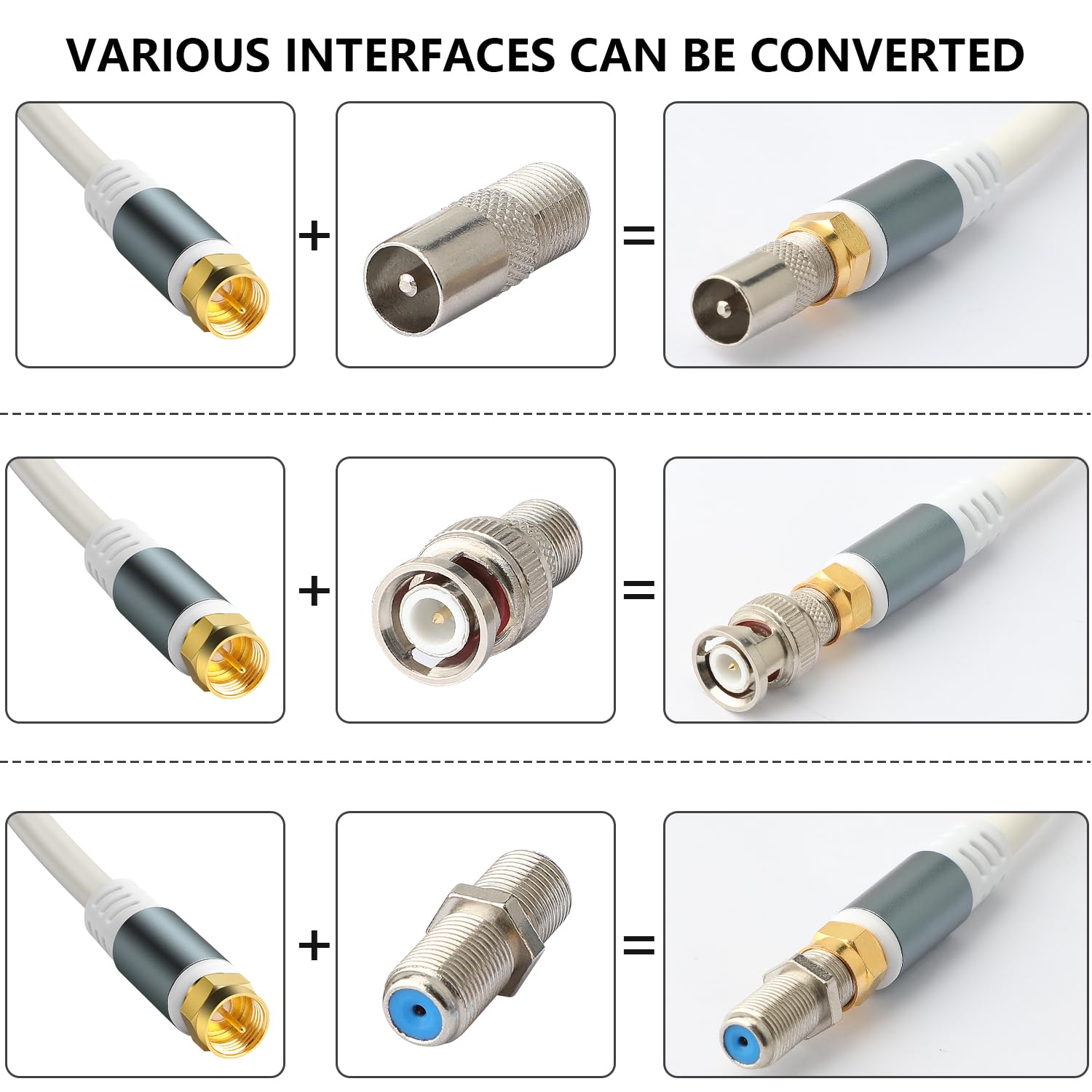 Thumbnail 6 de SAISN RG6 Coaxial Cable Connector Kit with F Type Extensions (32 Feet)