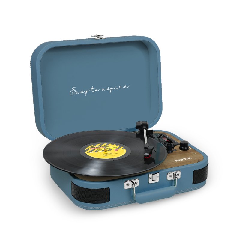 Detalle 2 de Prixton VC600 Tocadiscos Bluetooth Azul: estilo vintage y versatilidad en una maleta portátil