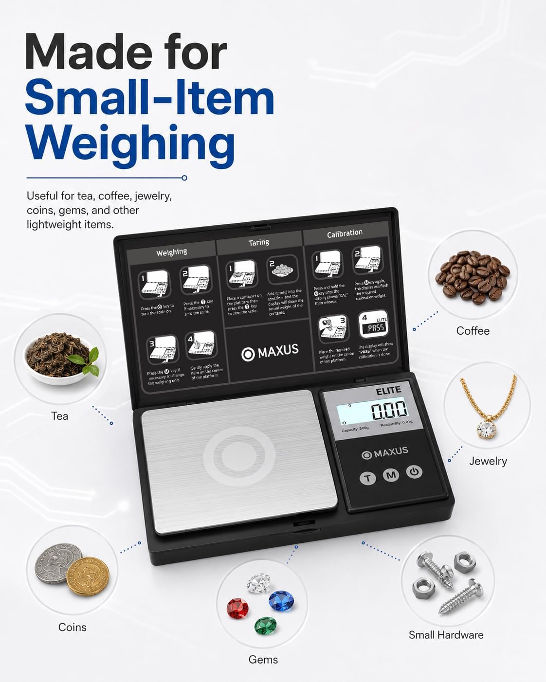 Thumbnail 6 de MAXUS Digital Pocket Gram Scale 500g ⚖