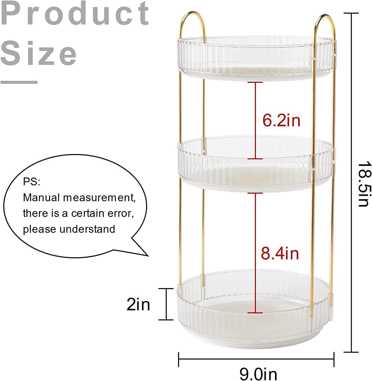 Thumbnail 1 de Bingobang Makeup Organiser 360° Rotating 3-Tier Acrylic Cosmetic Stand