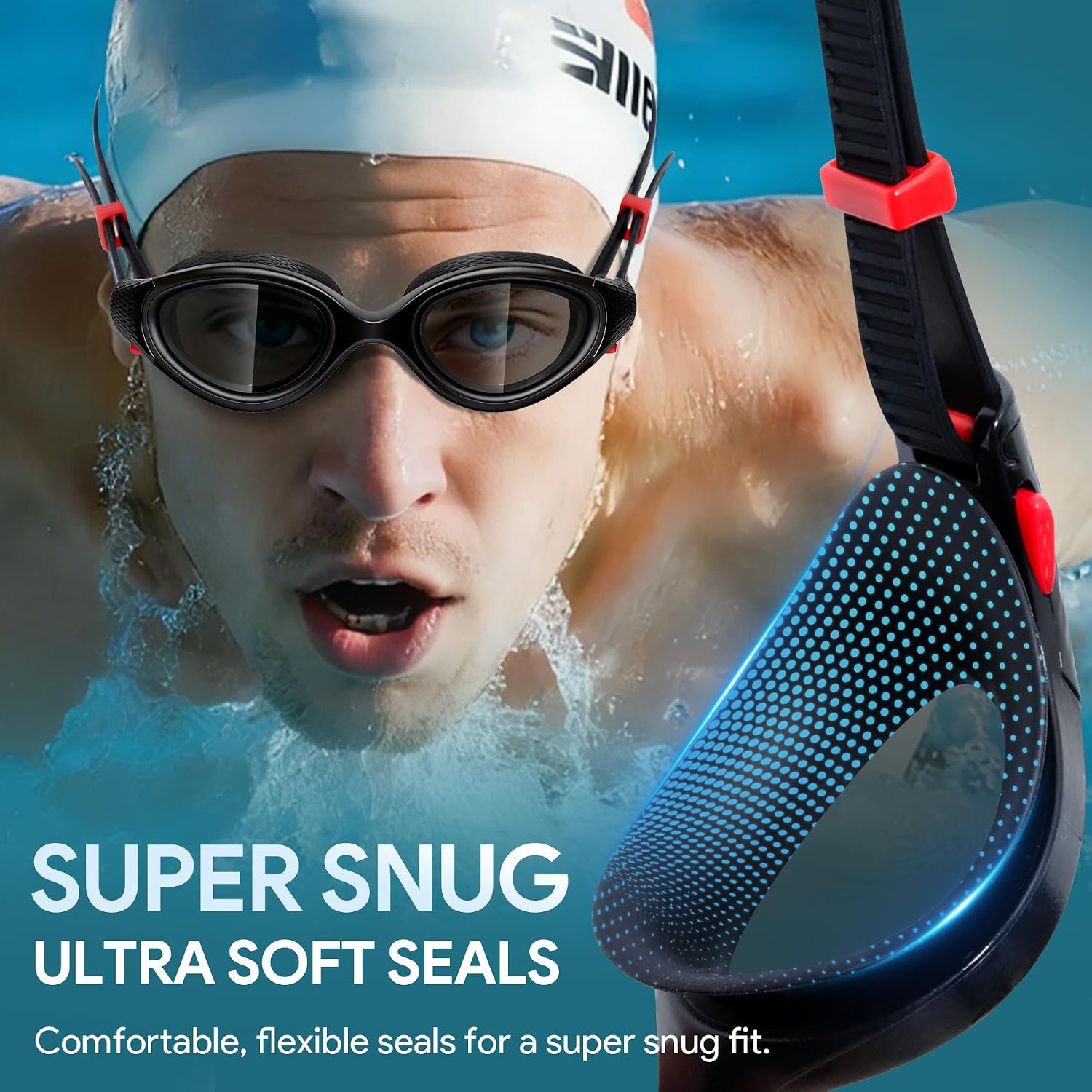 Thumbnail 4 de Otionus Adult Swimming Goggles — Anti‑Fog, Anti‑UV, No Leakage with Clear Vision