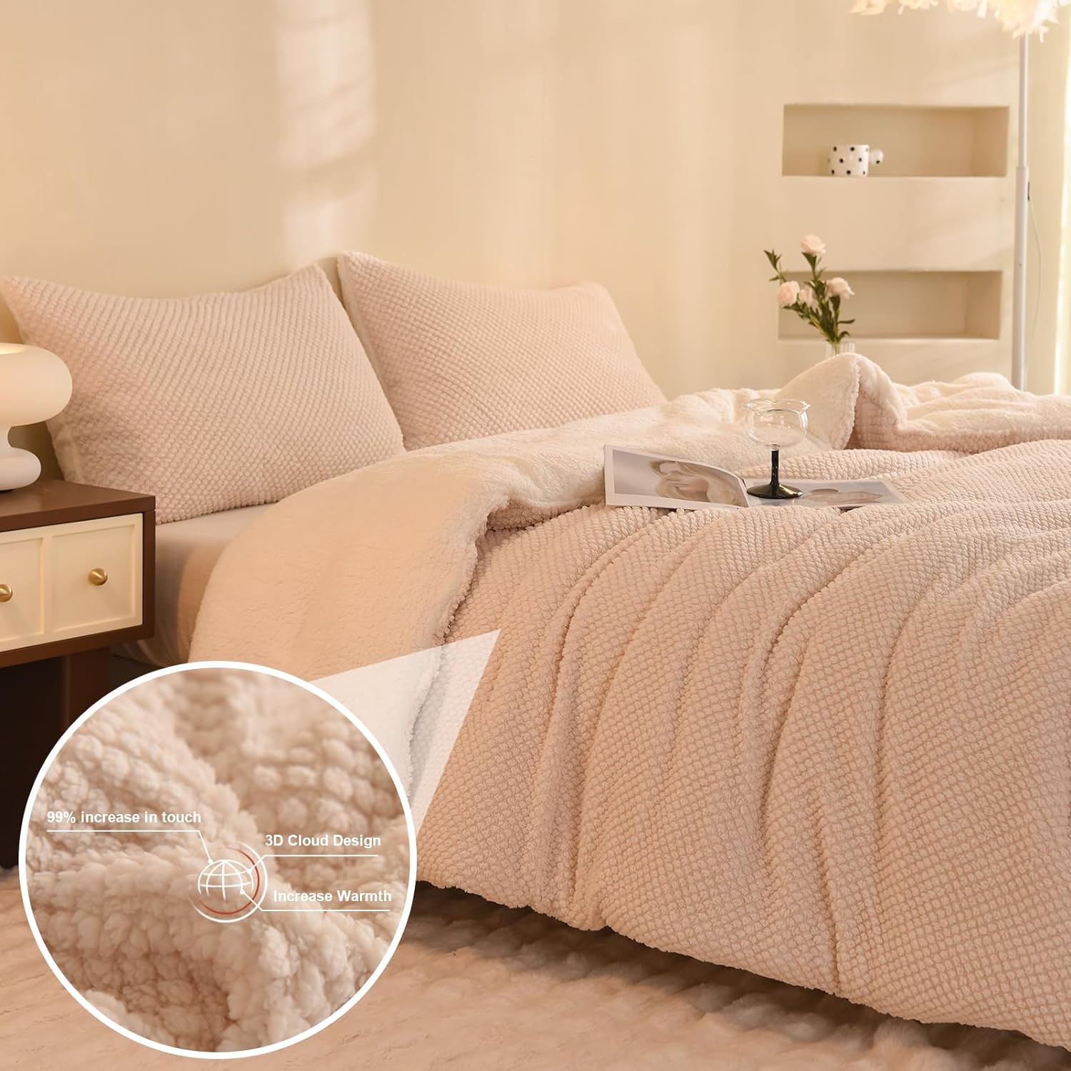 Detalle 2 de LLanCL 3D Jacquard Comforter Set 68"x90"