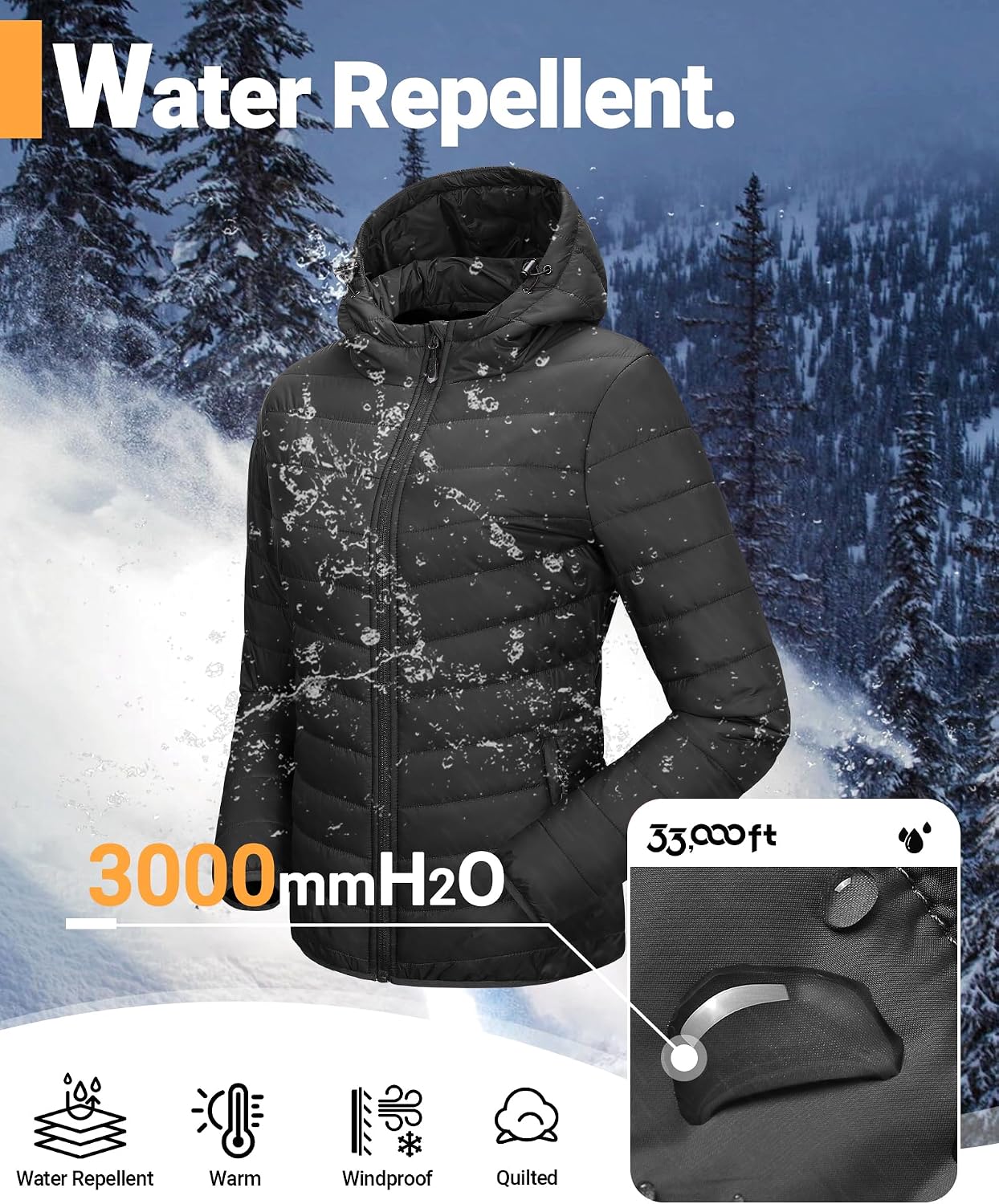 Thumbnail 2 de 33,000ft Damen leichte Steppjacke