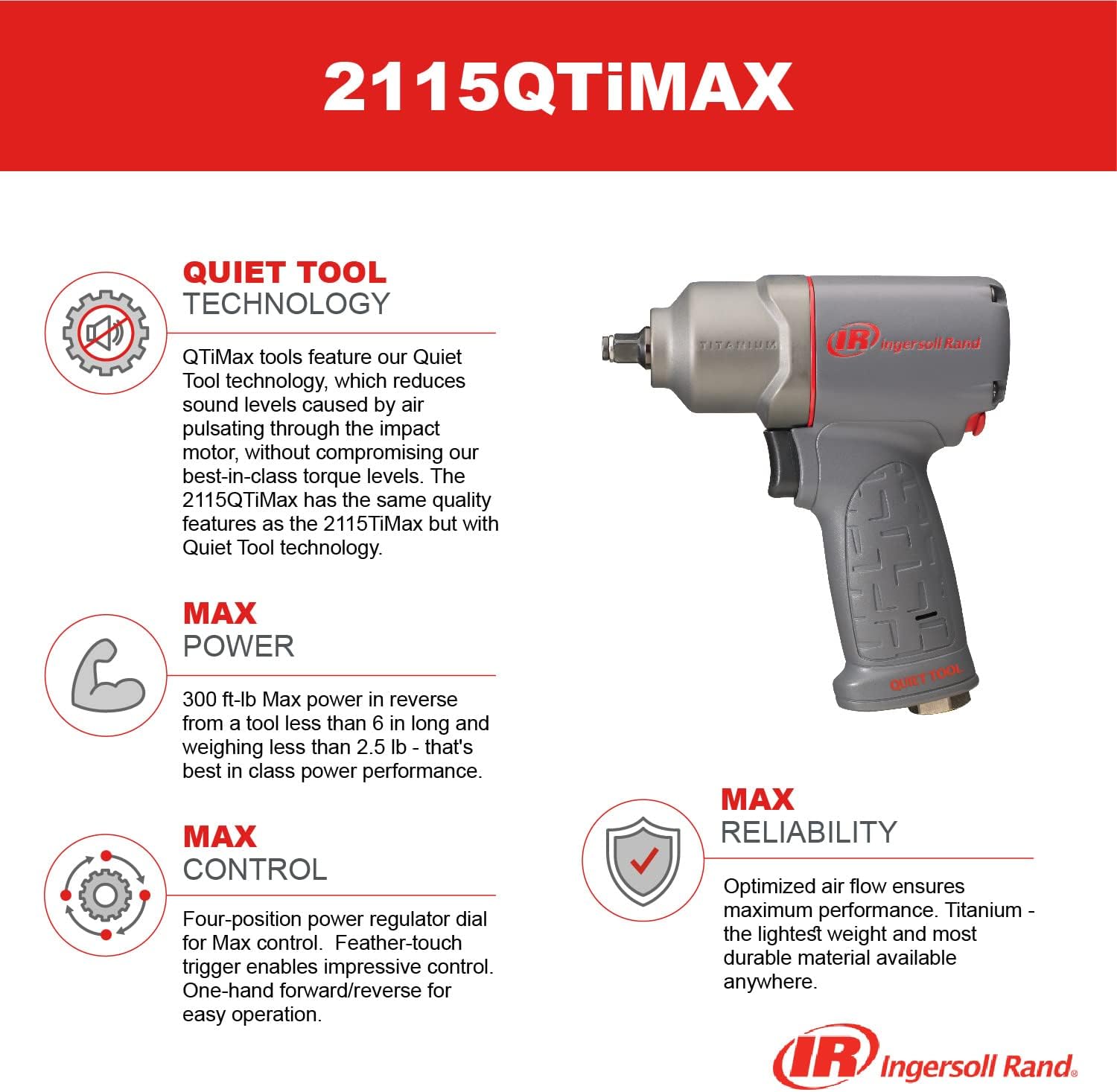 Detalle 2 de Ingersoll‑Rand 2115QTiMAX Clé à chocs 407 Nm