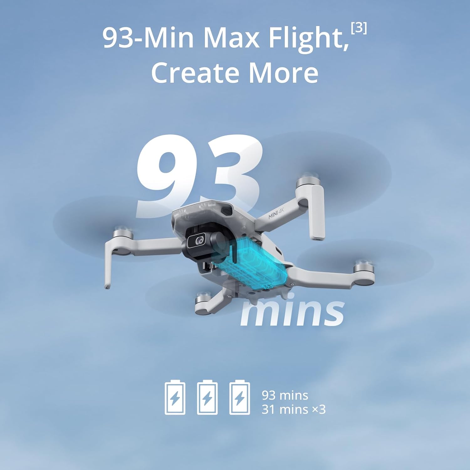Detalle de DJI Mini 4K Fly More Combo: Compact 4K Drone with Extended Battery Life