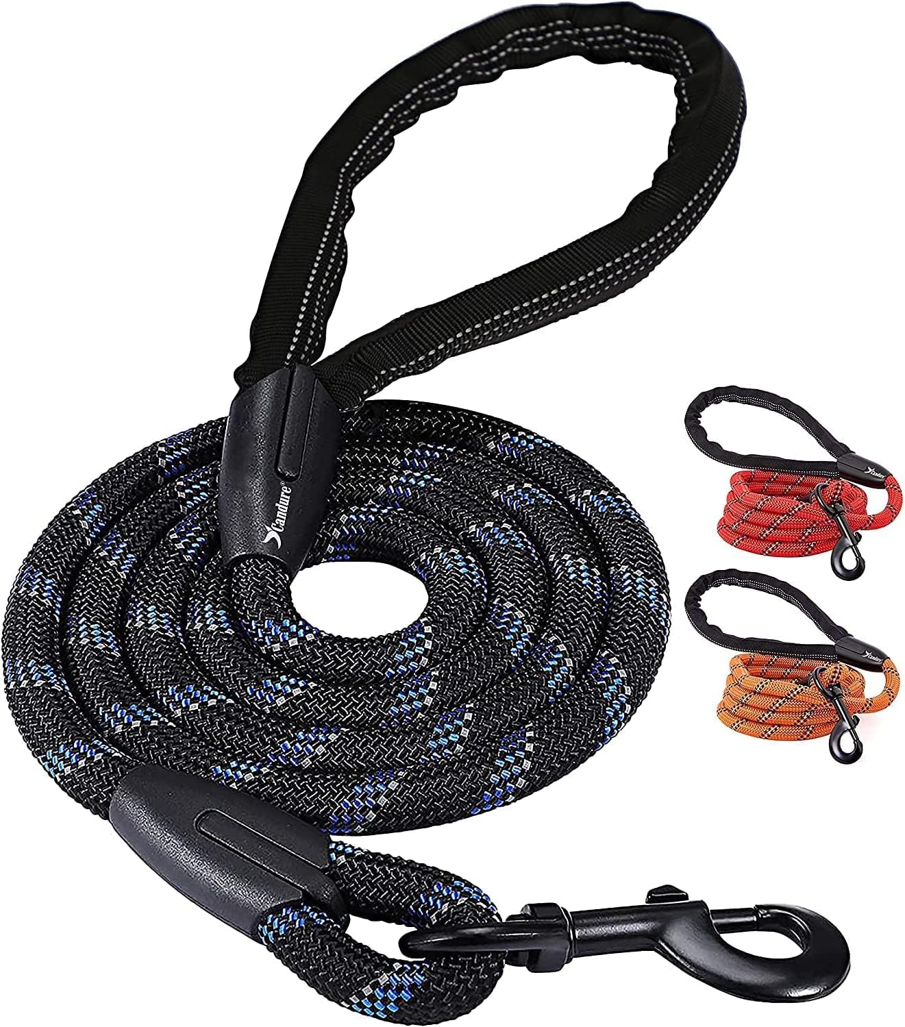 Thumbnail 6 de Candure Guinzaglio per Cani Elastico in Nylon Riflettente, 152 cm, imbottito e girevole, per tutte le taglie