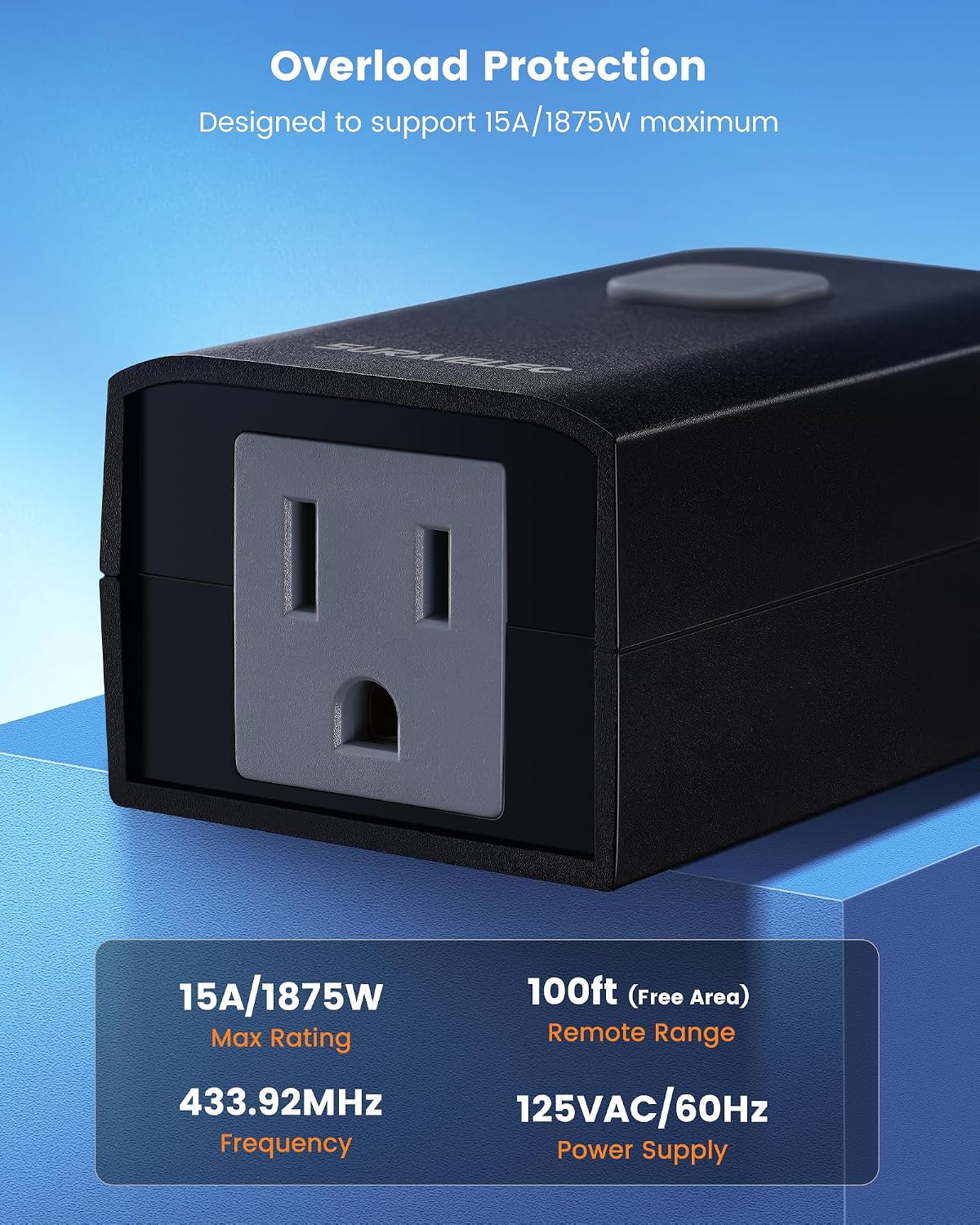 Detalle de SURAIELEC Wireless Outlet Kit, 15 AMP ⚡