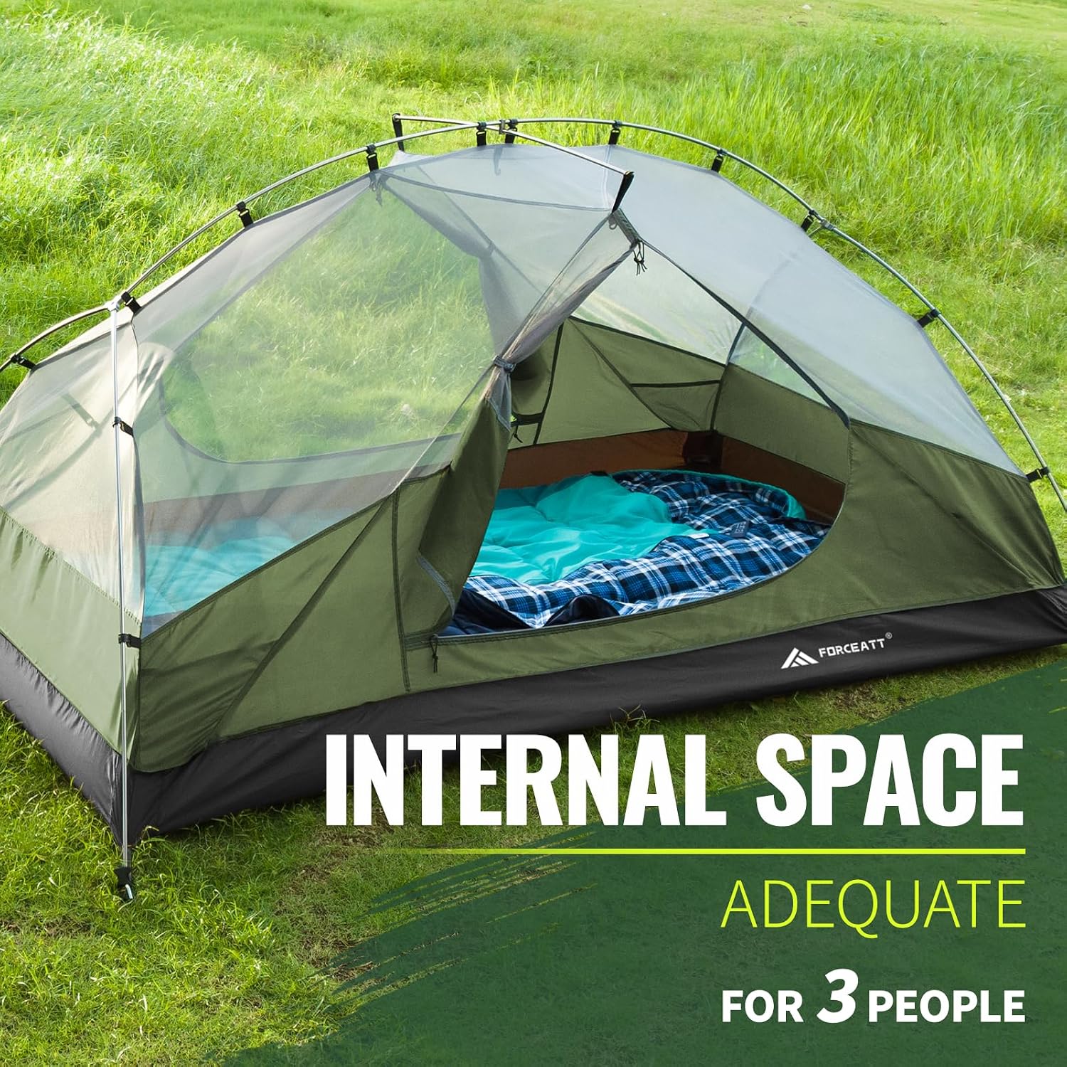 Detalle 2 de Forceatt Tent for 2–3 People: Waterproof, Windproof, Lightweight Backpacking Shelter