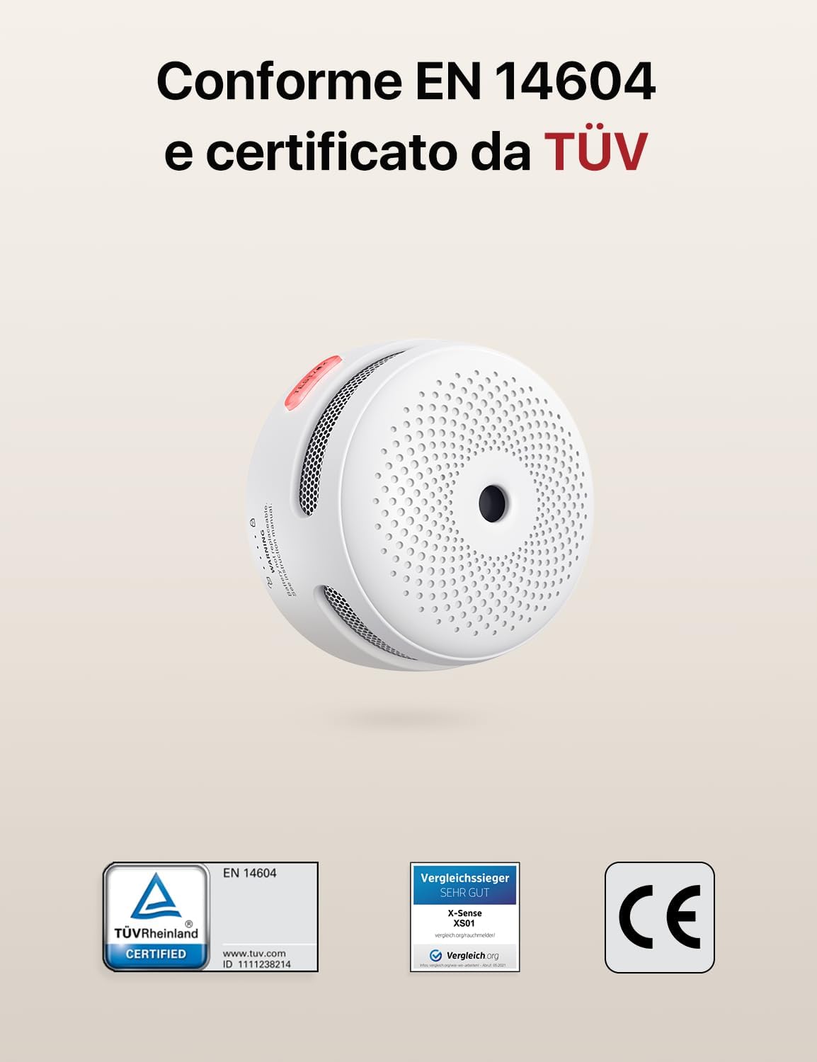 Thumbnail 5 de X-Sense Standalone Mini rilevatore di fumo a batteria (set da 12), non compatibile con stazione base, certificato EN 14604