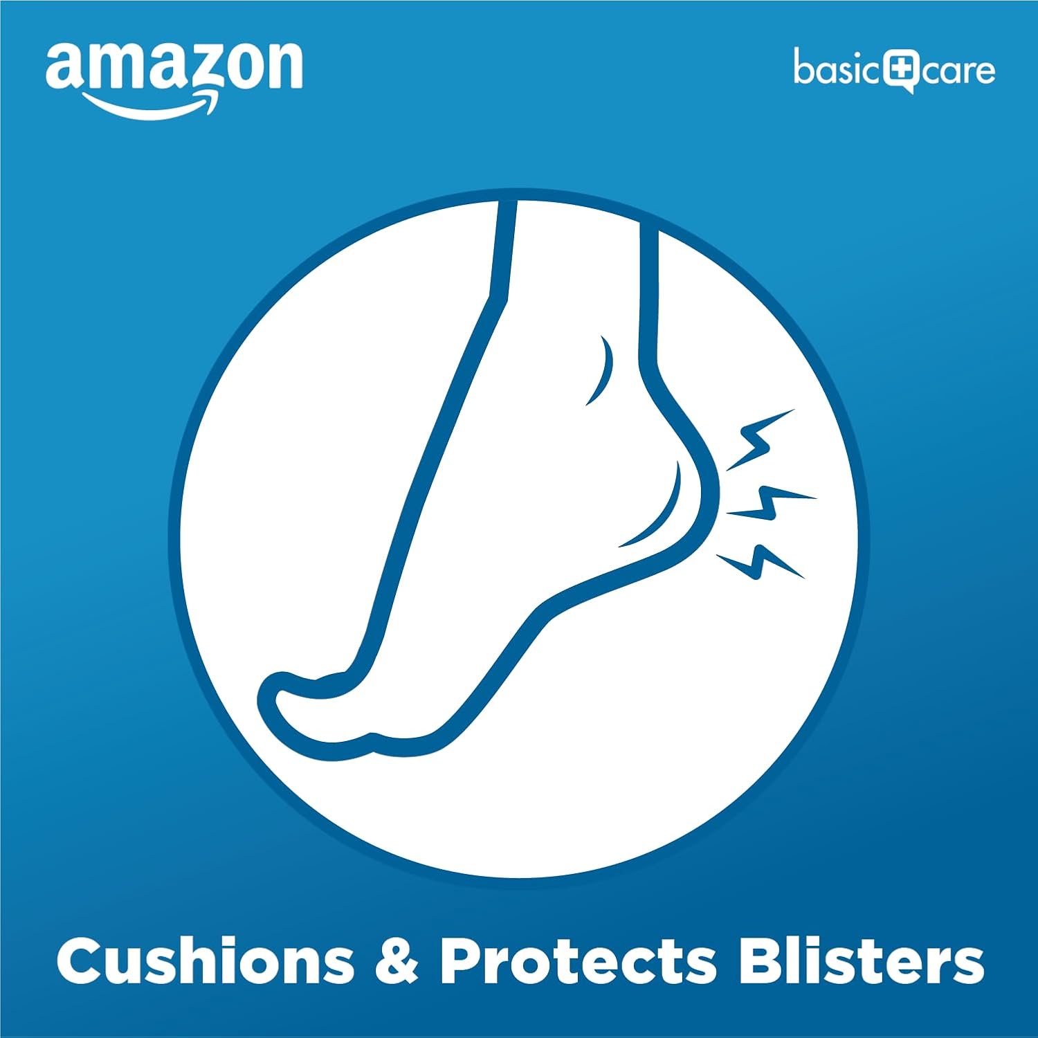 Detalle de Amazon Basic Care Extreme Hydrocolloid Gel Blister Cushion Bandages (10 ct) for friction & heel blisters