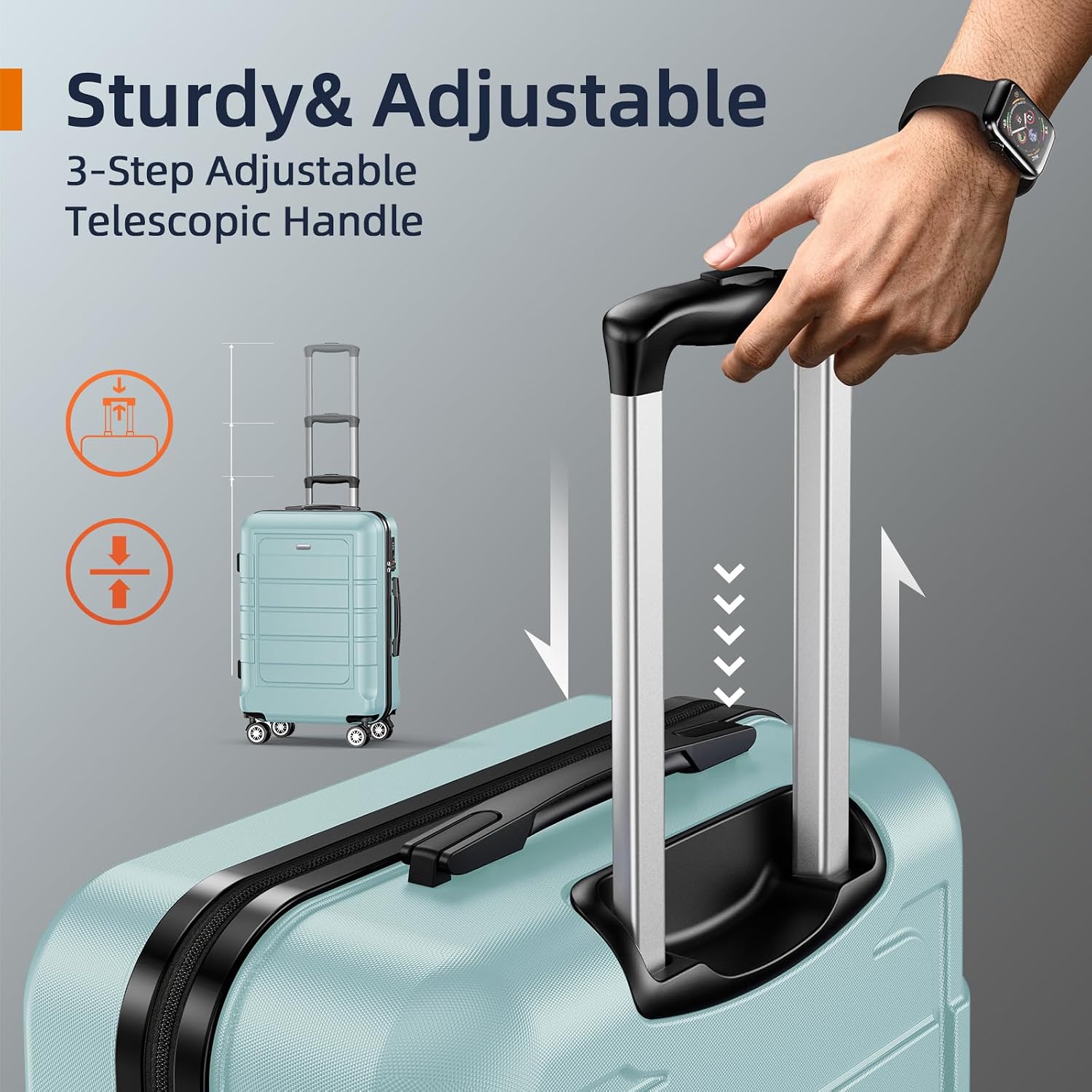 Thumbnail 5 de SHOWKOO Expandable 100% PC Luggage set