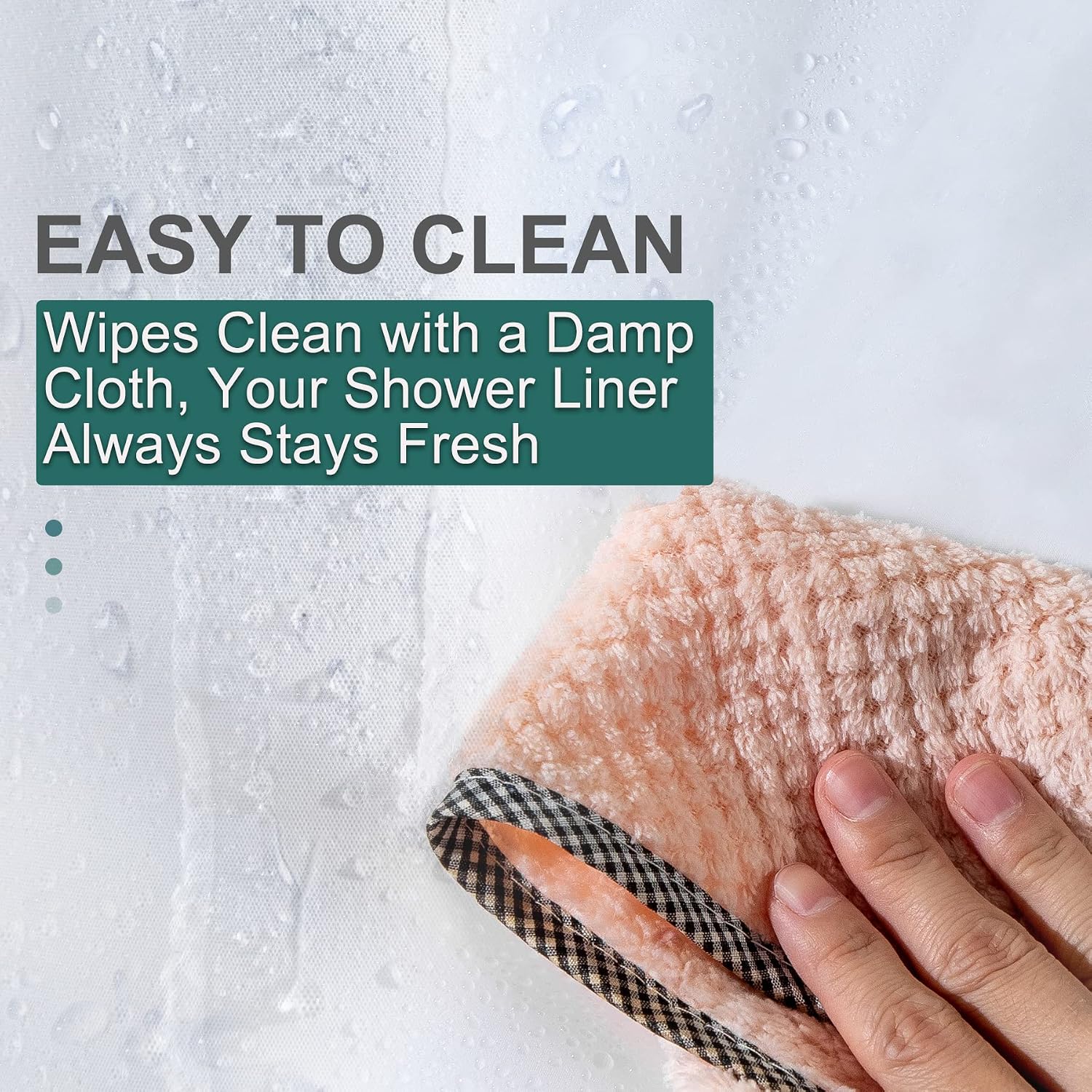 Thumbnail 6 de AmazerBath Shower Curtain PEVA Liner, Clear 8G with Weighted Stones