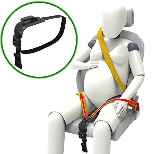 ZUWIT Ajustador de cinturón de Seguridad para Mujeres Embarazadas, Comodidad para el Vientre de Las Madres, un cinturón de protección imprescindible (Negro)