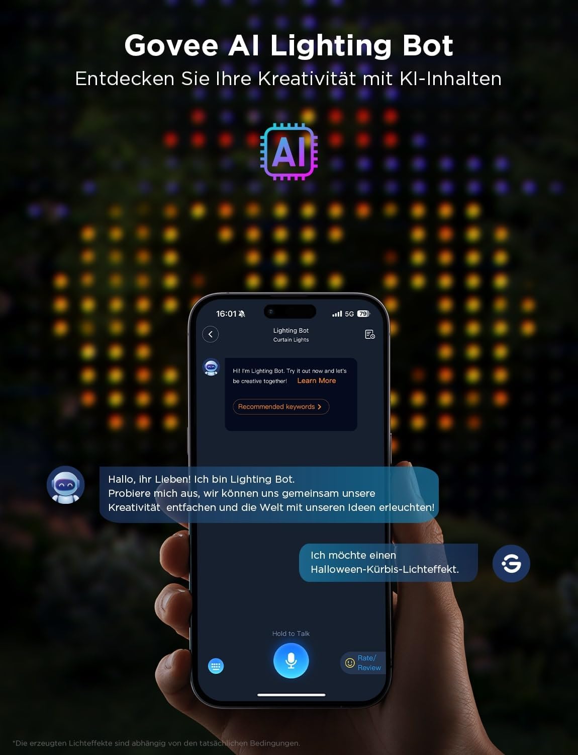 Thumbnail 3 de Govee Curtain Lights 3×2m – Intelligente Vorhang-LED mit DIY GIF, RGBIC-Deko