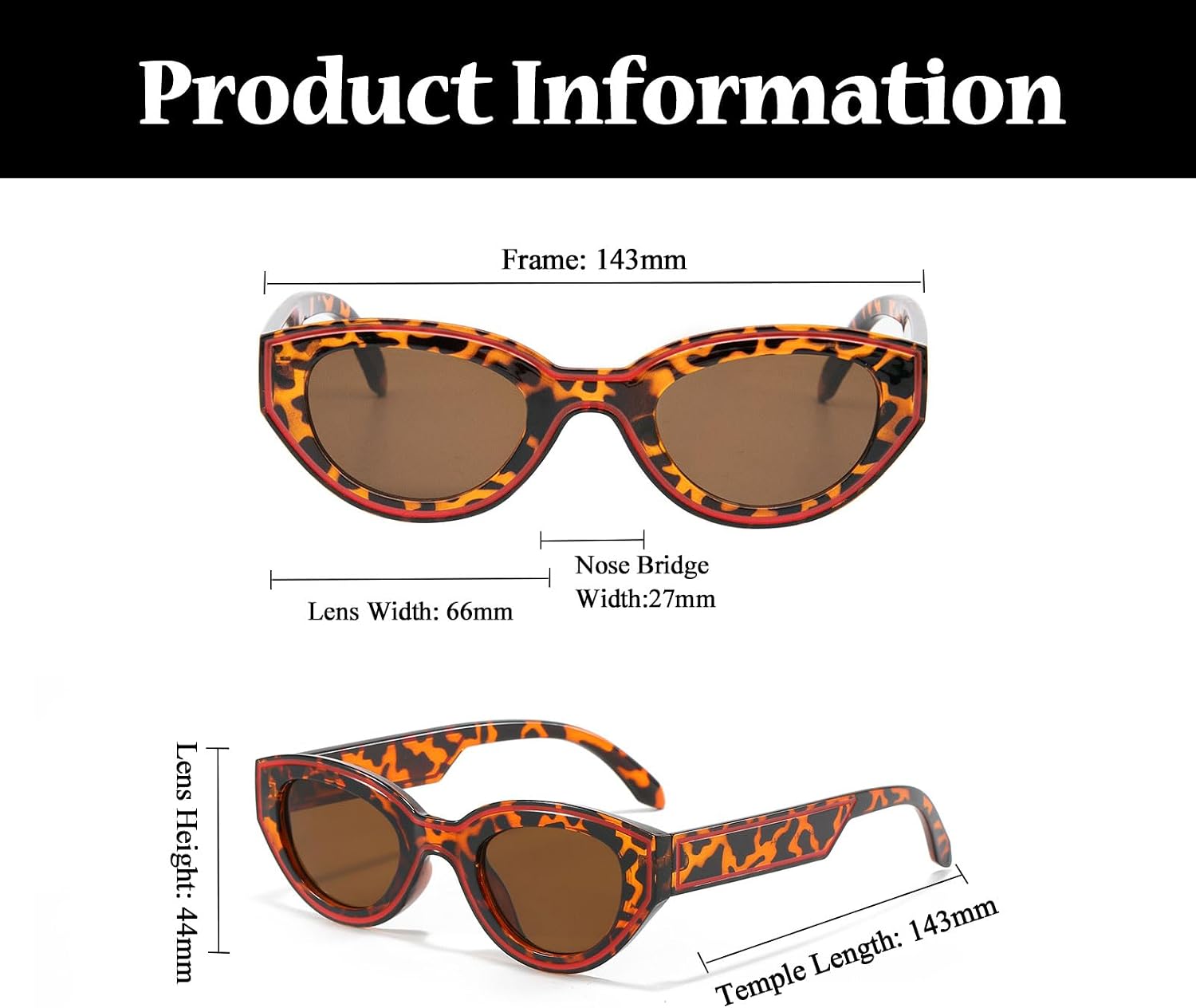 Detalle de LJCZKA Retro Oval Cat Eye Sunglasses – UV400 Protection, 90s Vintage Style