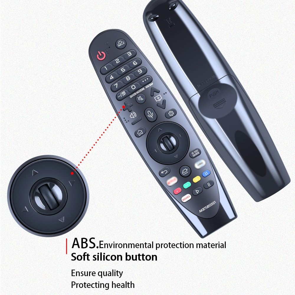Detalle de TCNOUMT Replacement AKB75855501 Remote for LG Smart TV (AN-MR20GA / AN-MR19BA) – No Voice or Pointer